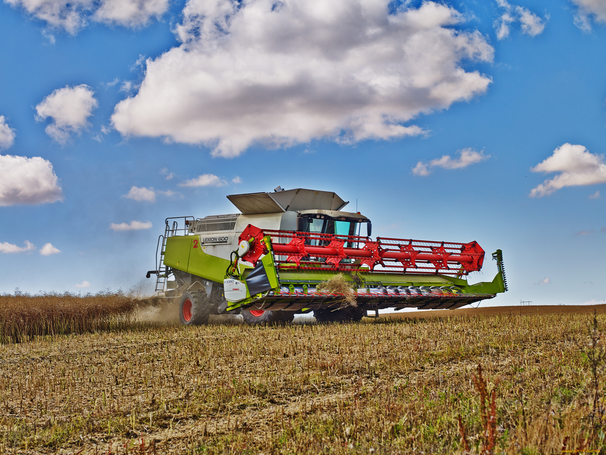 техника, комбайны, комбайн, дорога, поле