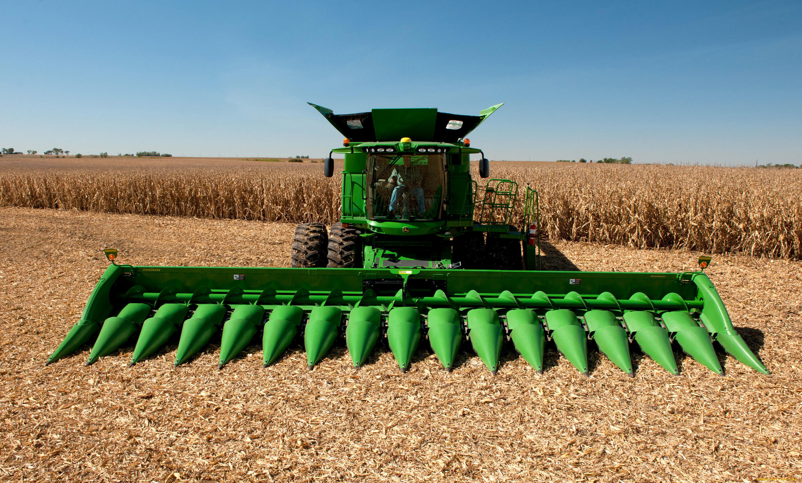 john, deere, s, serie, harvester, with, cornhead, in, iowa, техника, комбайны, джон, дир, фирма, сша