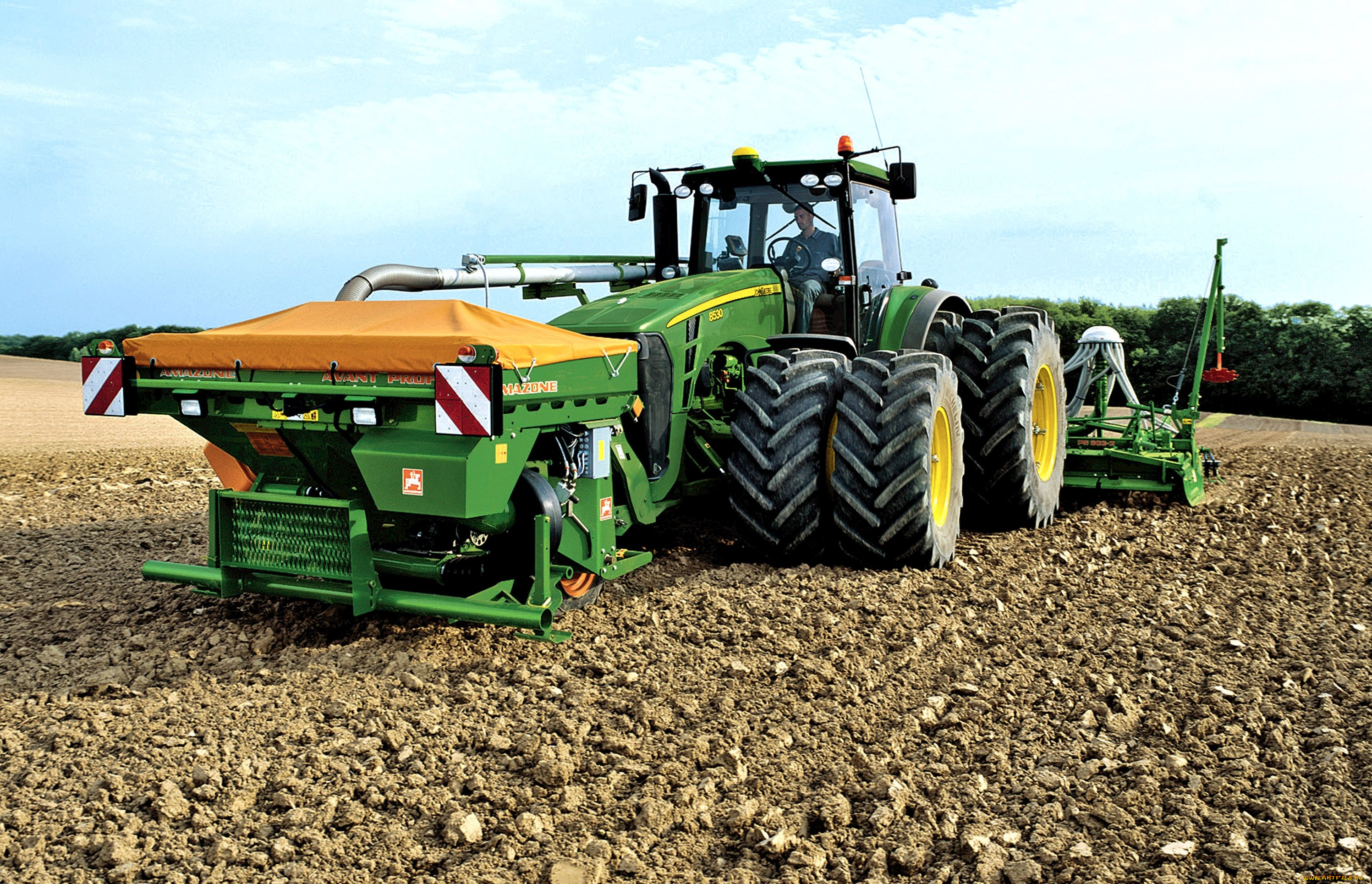 john, deere, 8530, with, amazone, grain, drill, техника, тракторы, сша, джон, дир, фирма