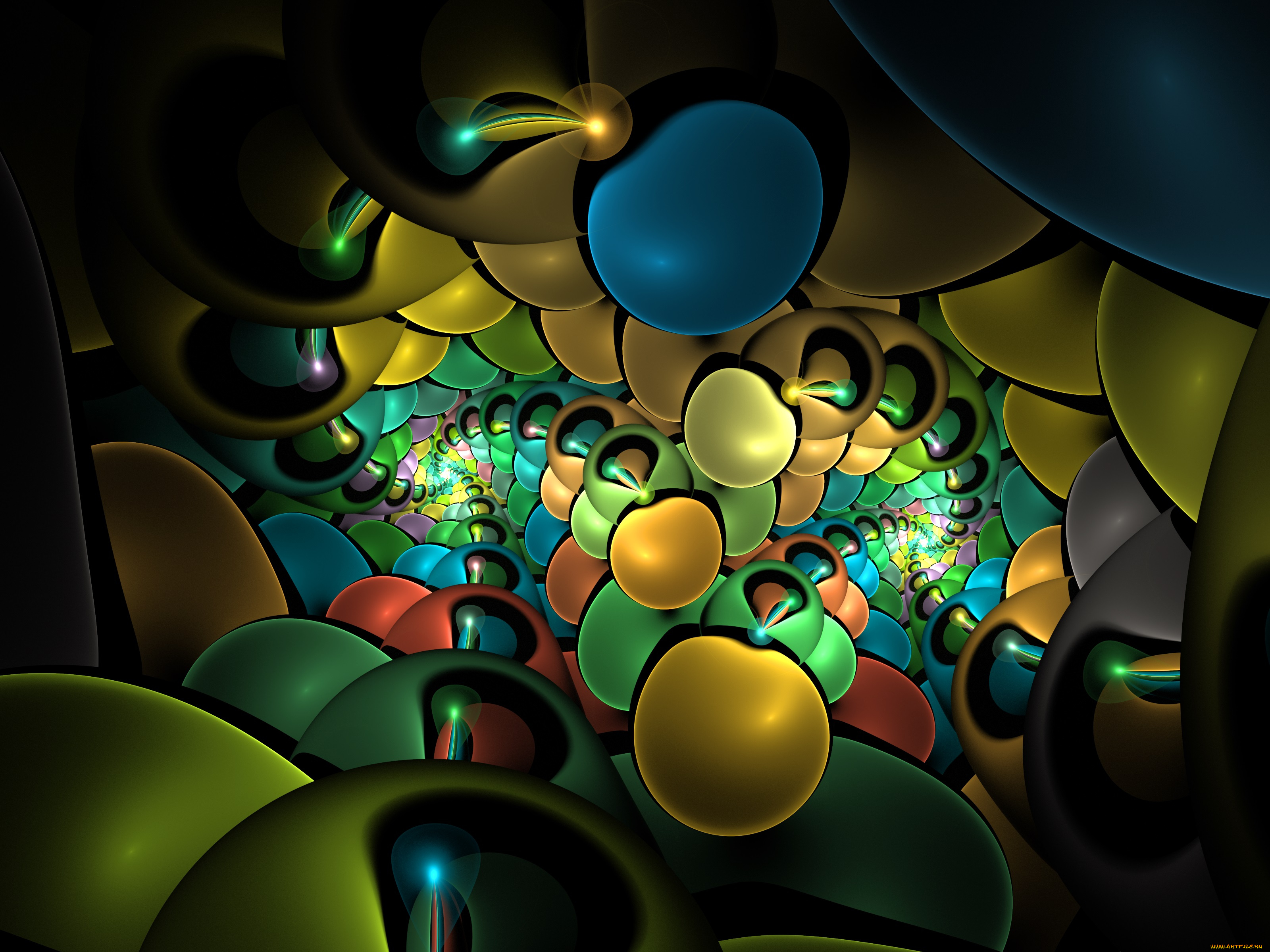 3д, графика, фракталы, , fractal, узор, цвета, фон