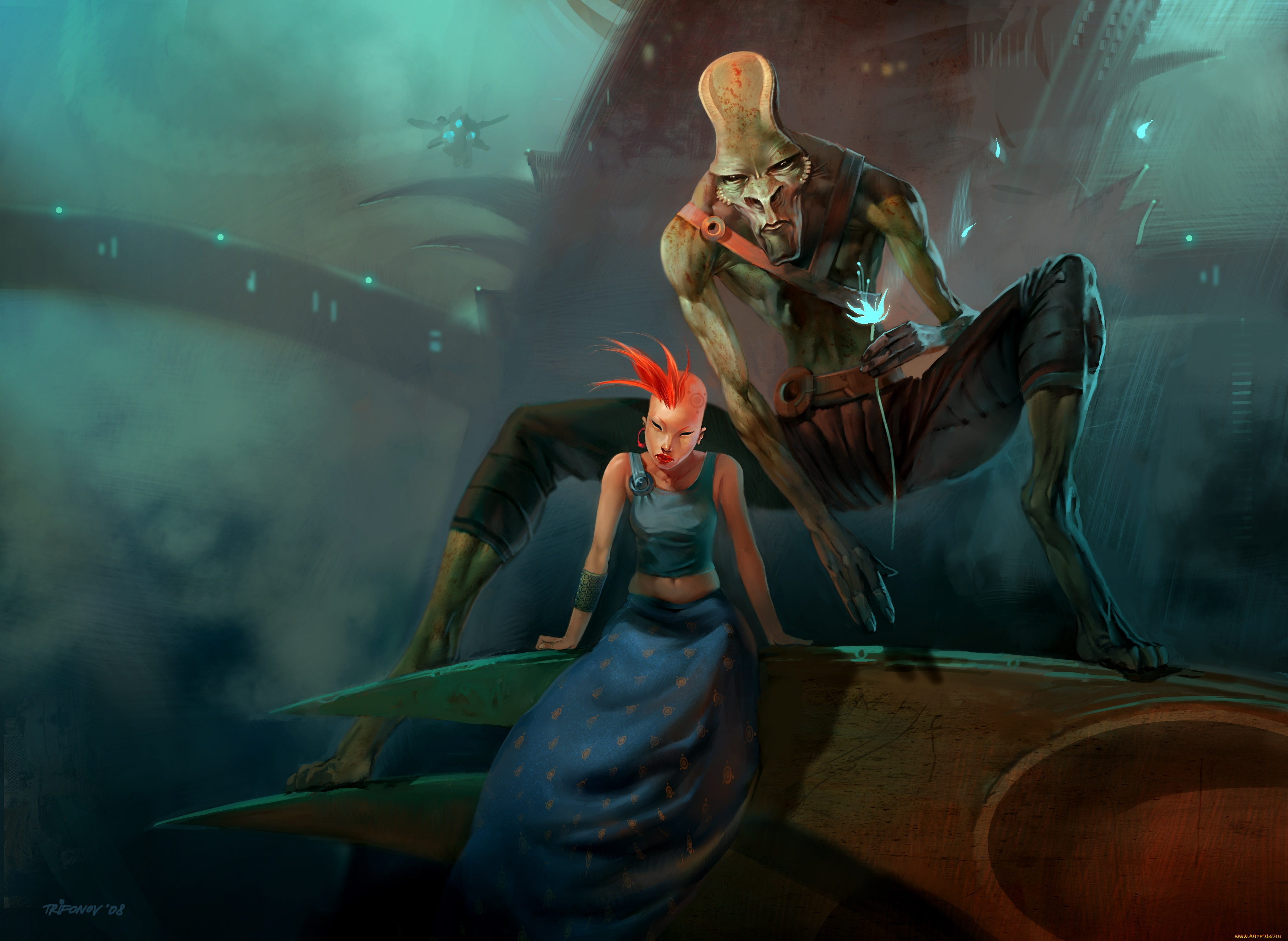 фэнтези, красавицы, и, чудовища, монстр, чудовище, существо, девушка