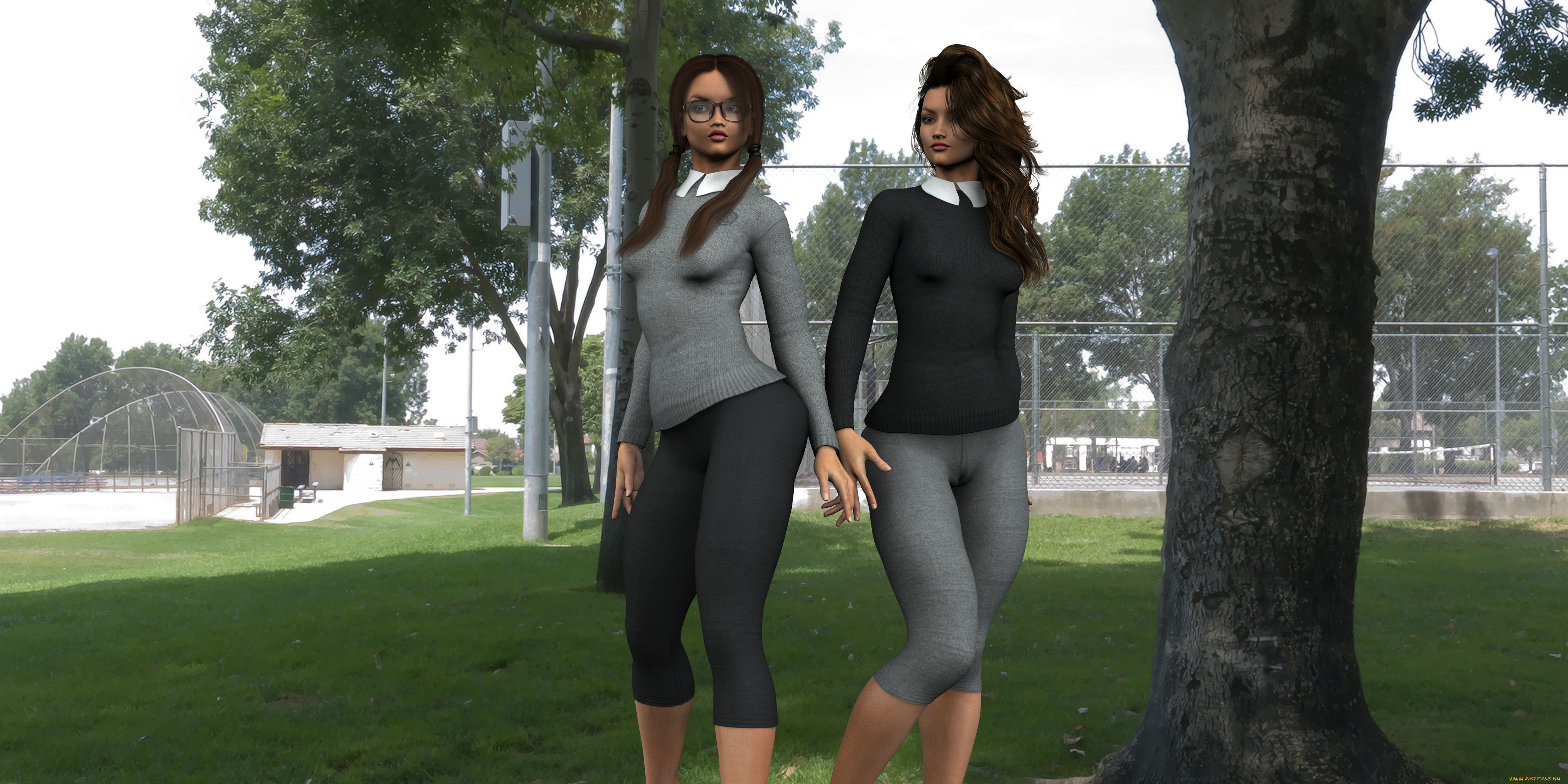 3д, графика, люди, , people, взгляд, девушки