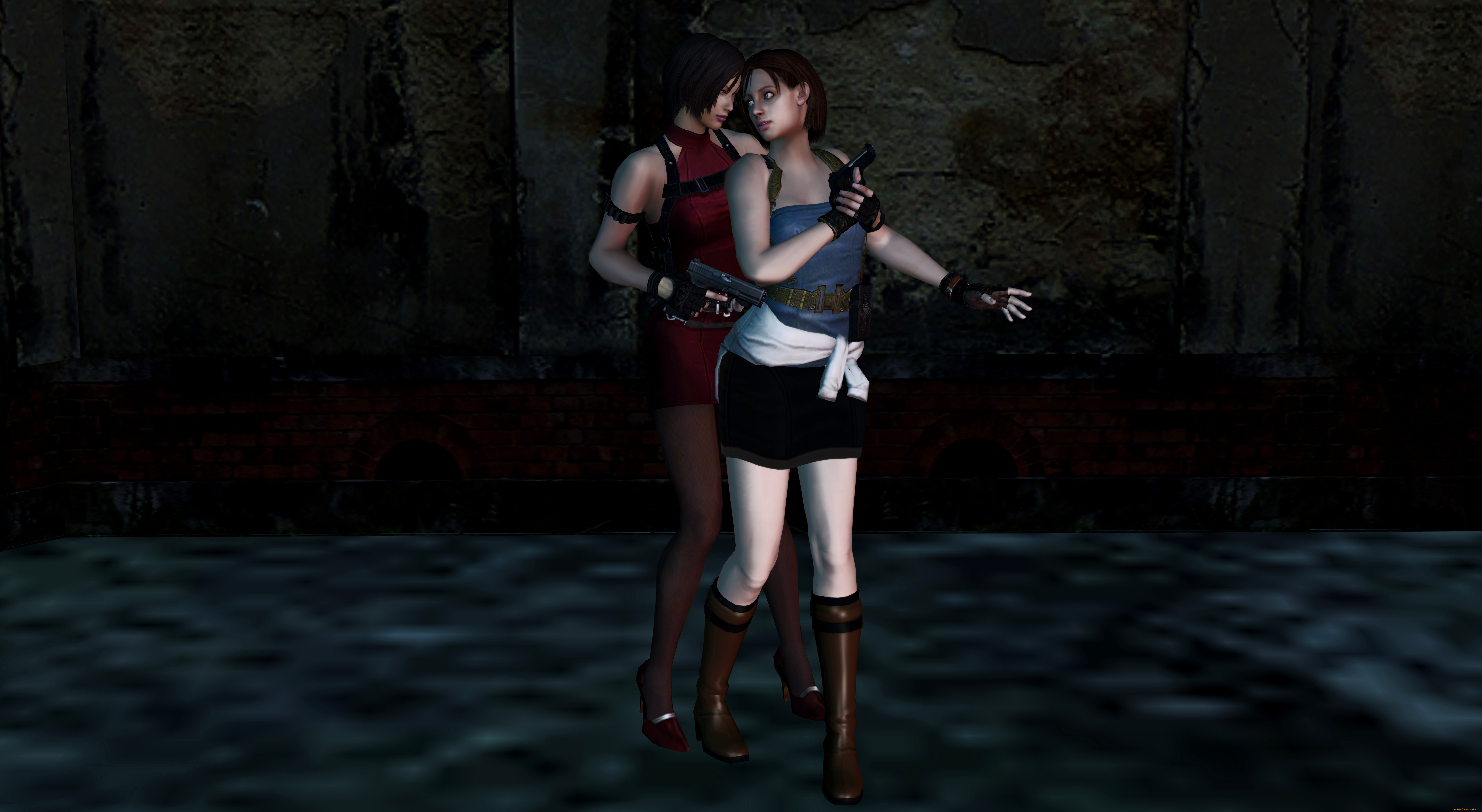 3д, графика, люди, , people, оружие, девушки