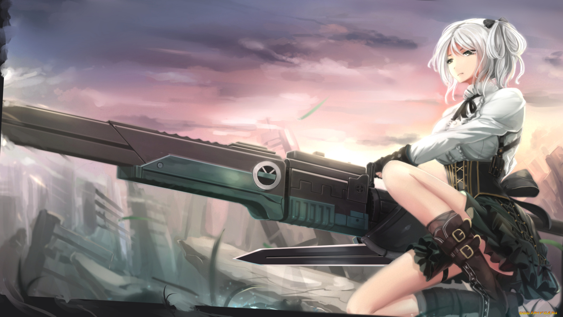 аниме, god, eater, арт, kikivi, god, eater, ciel, оружие, девушка