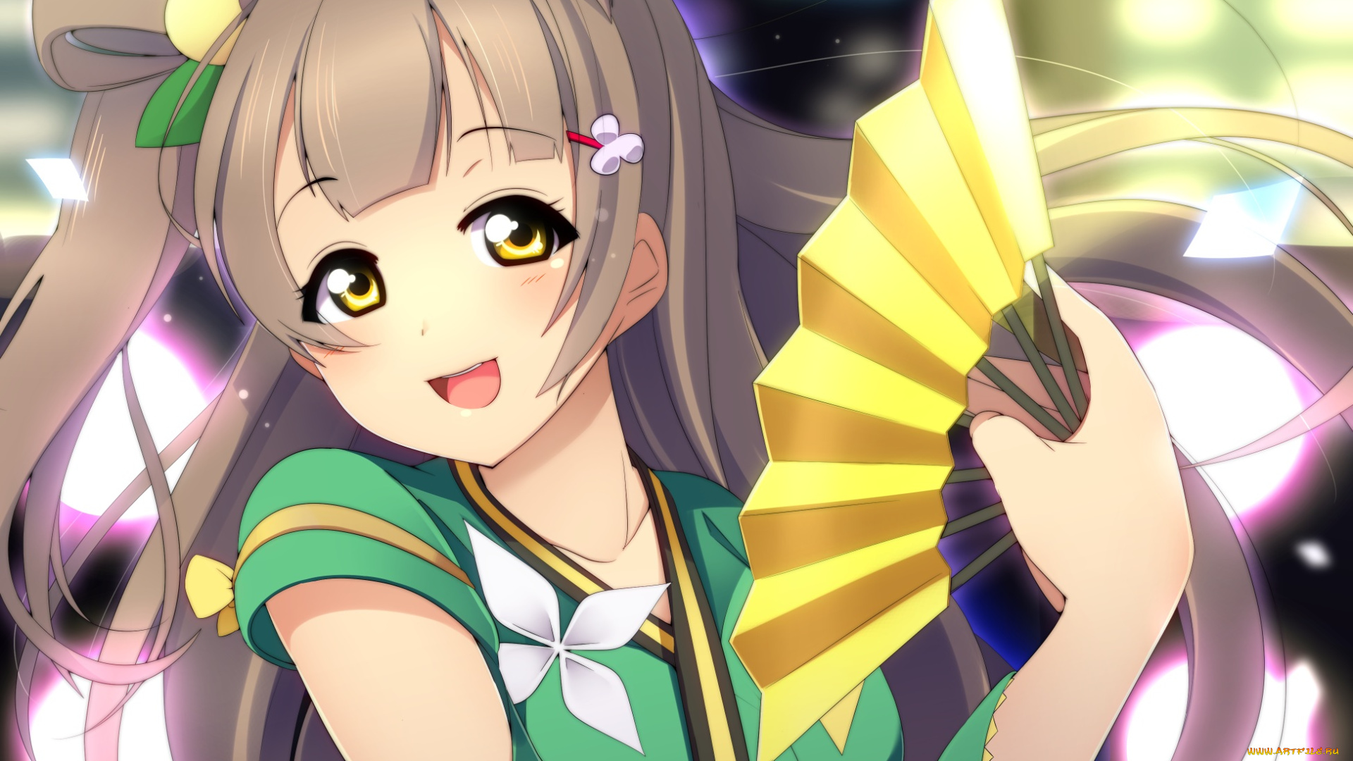 аниме, love, live, , school, idol, project, девочка, арт, minami, kotori, miton15, веер, love, live, school, idol, project