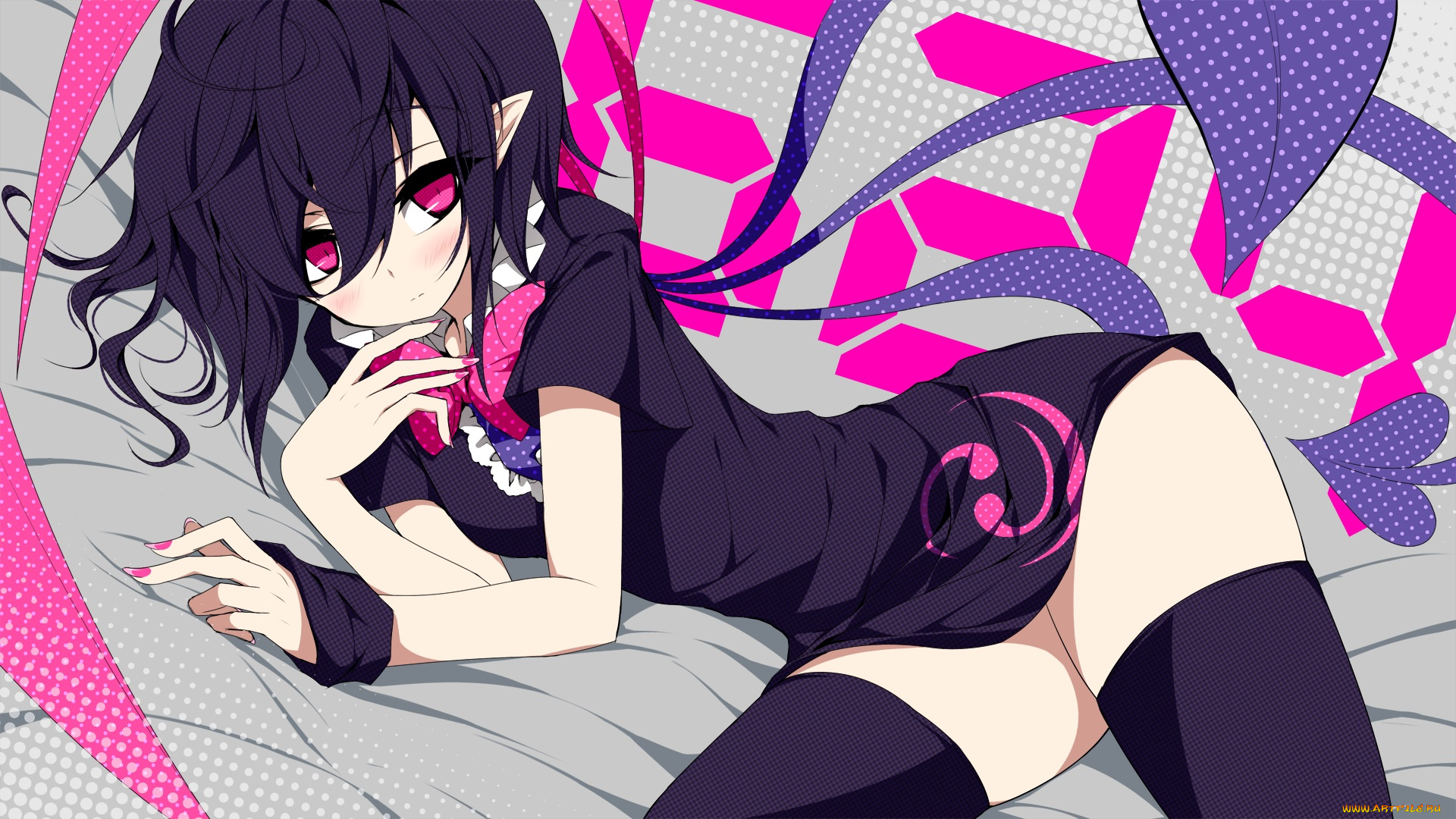 аниме, touhou, эльф, взгляд, горошек, sakurame, девушка, арт, houjuu, nue