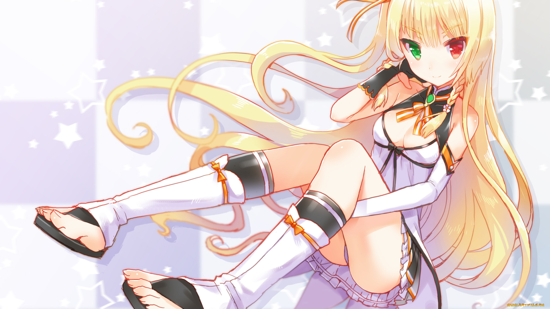 аниме, unknown, , другое, блондинка, взгляд, девушка, арт, kaworu