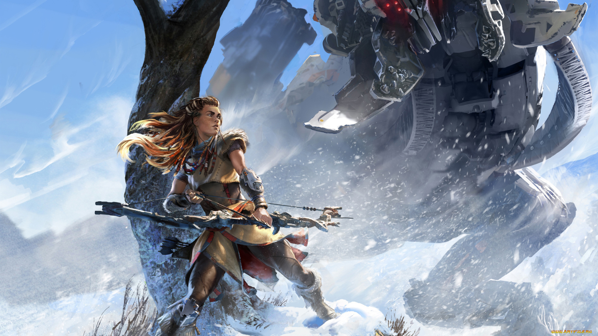 horizon, zero, dawn, видео, игры, -, horizon, zero, dawn, №, horizon, zero, dawn, action, ролевая, игра, арт, девушка, робот