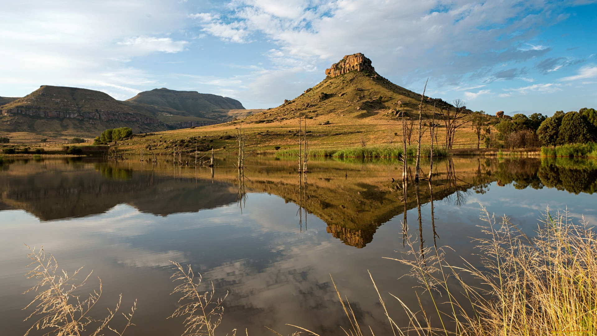 природа, пейзажи, озеро, гора