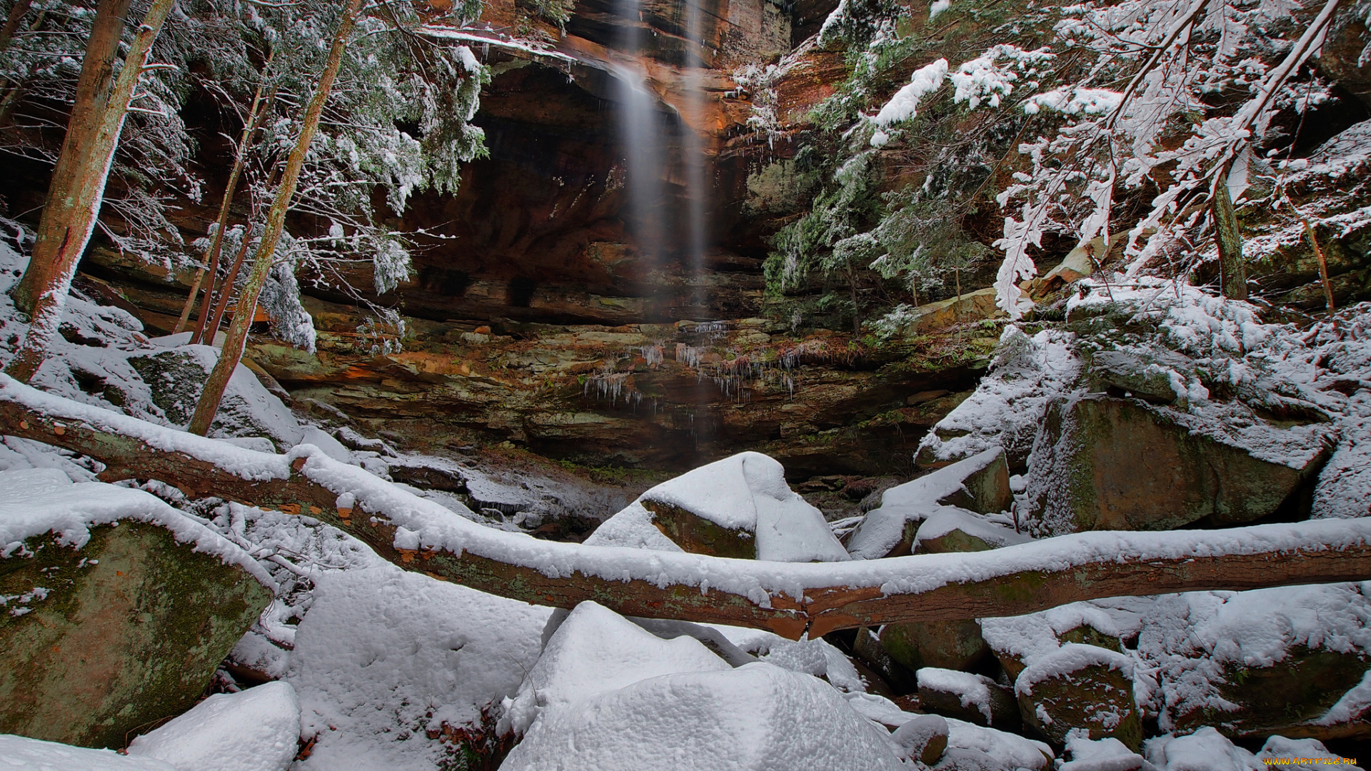 природа, водопады, водопад, лес, река