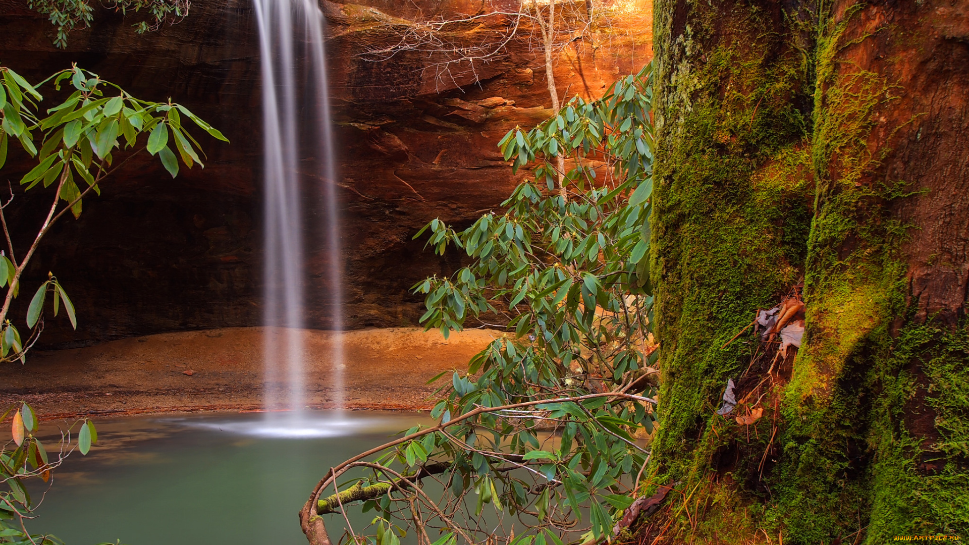 природа, водопады, водопад, река, лес