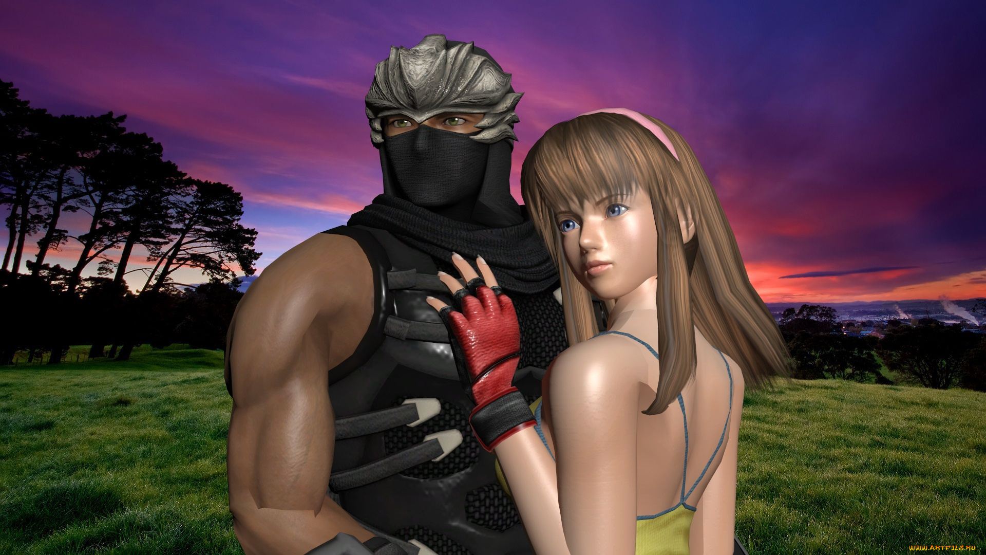 видео, игры, dead, or, alive, 5, ниндзя, фон, взгляд, девушка