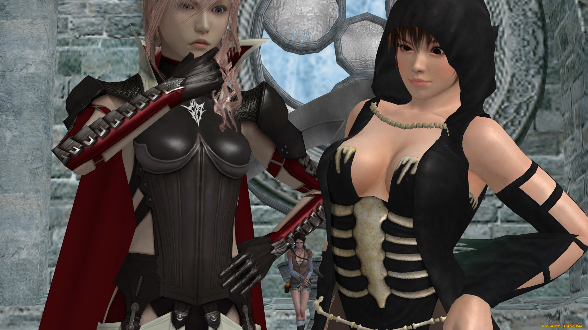 видео, игры, dead, or, alive, 5, взгляд, девушки, фон