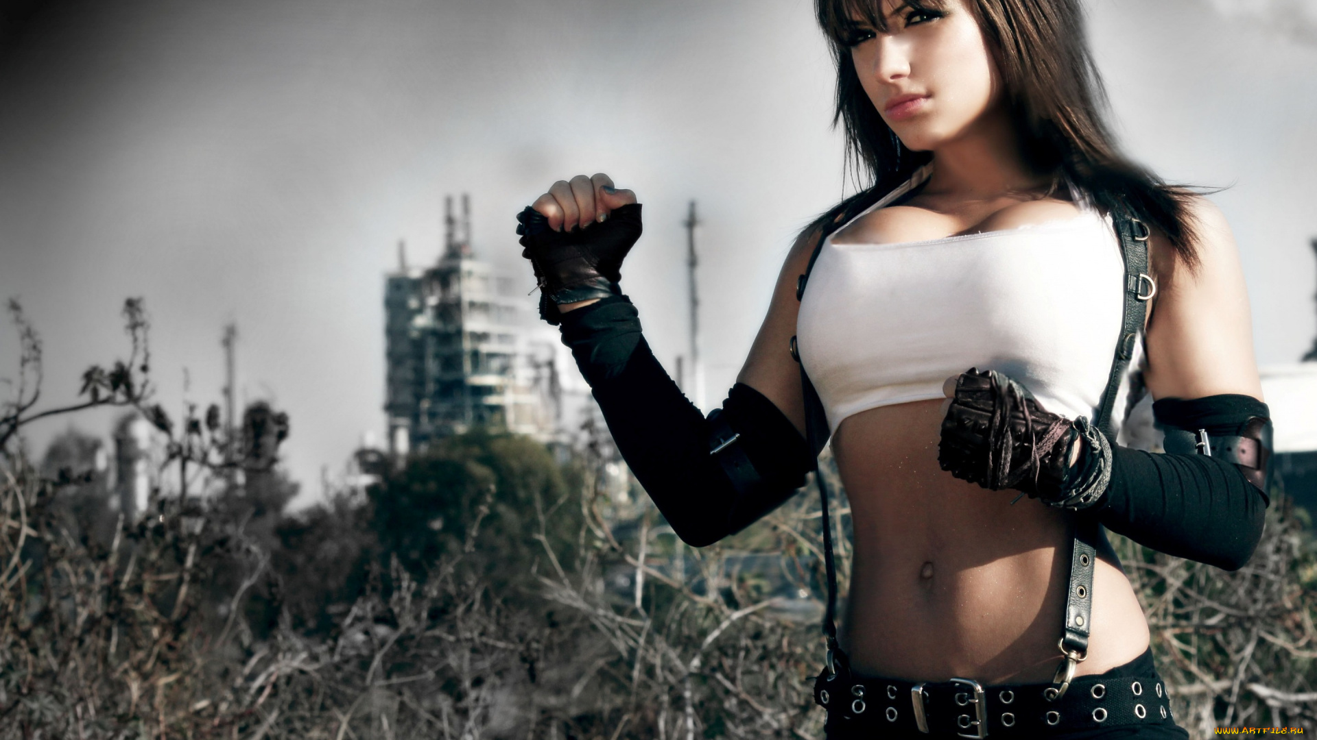 видео, игры, final, fantasy, vii, final, fantasy, 7, cosplay, tifa, girl