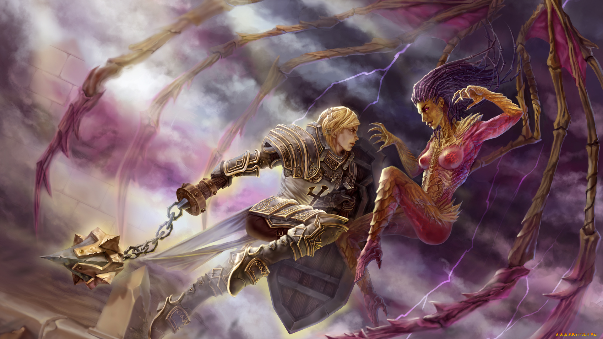 видео, игры, heroes, of, the, storm, crusader, of, zakarum, johanna, diablo, sarah, kerrigan, starcraft, heroes, the, storm