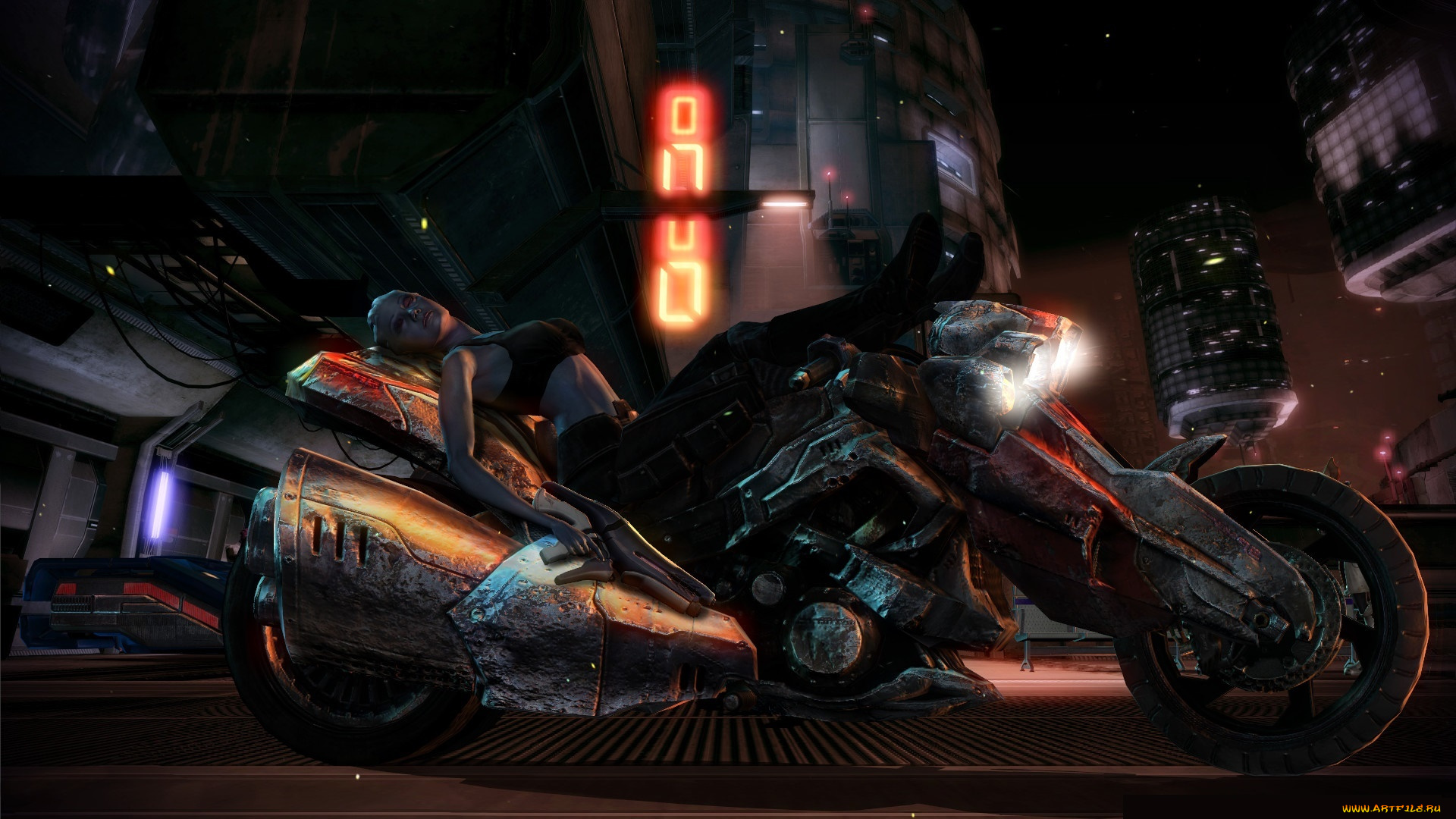 видео, игры, mass, effect, мотоцикл, фон, взгляд, халк