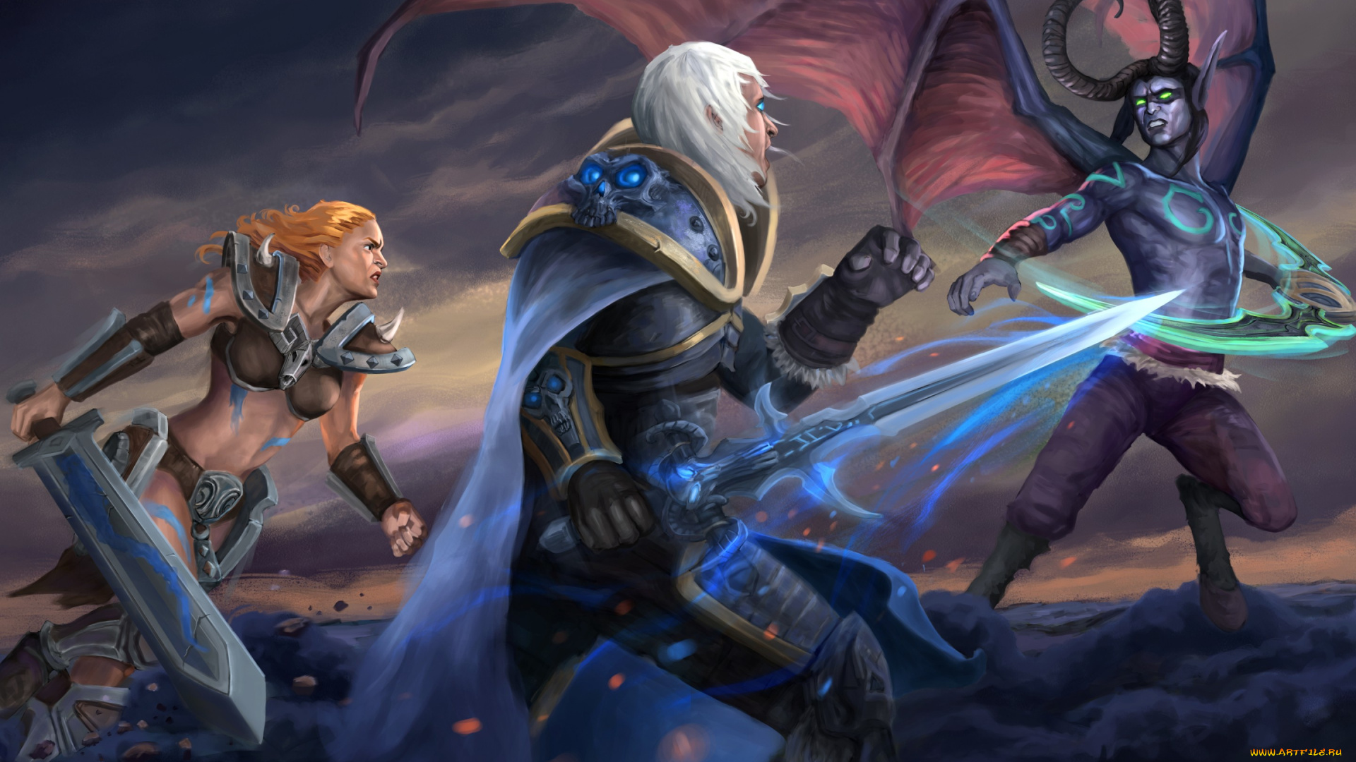 видео, игры, warcraft, ii, , beyond, the, dark, portal, sonya, illidan, stormrage, warcraft, diablo, heroes, of, the, storm, lich, king, arthas, barbarian, wandering