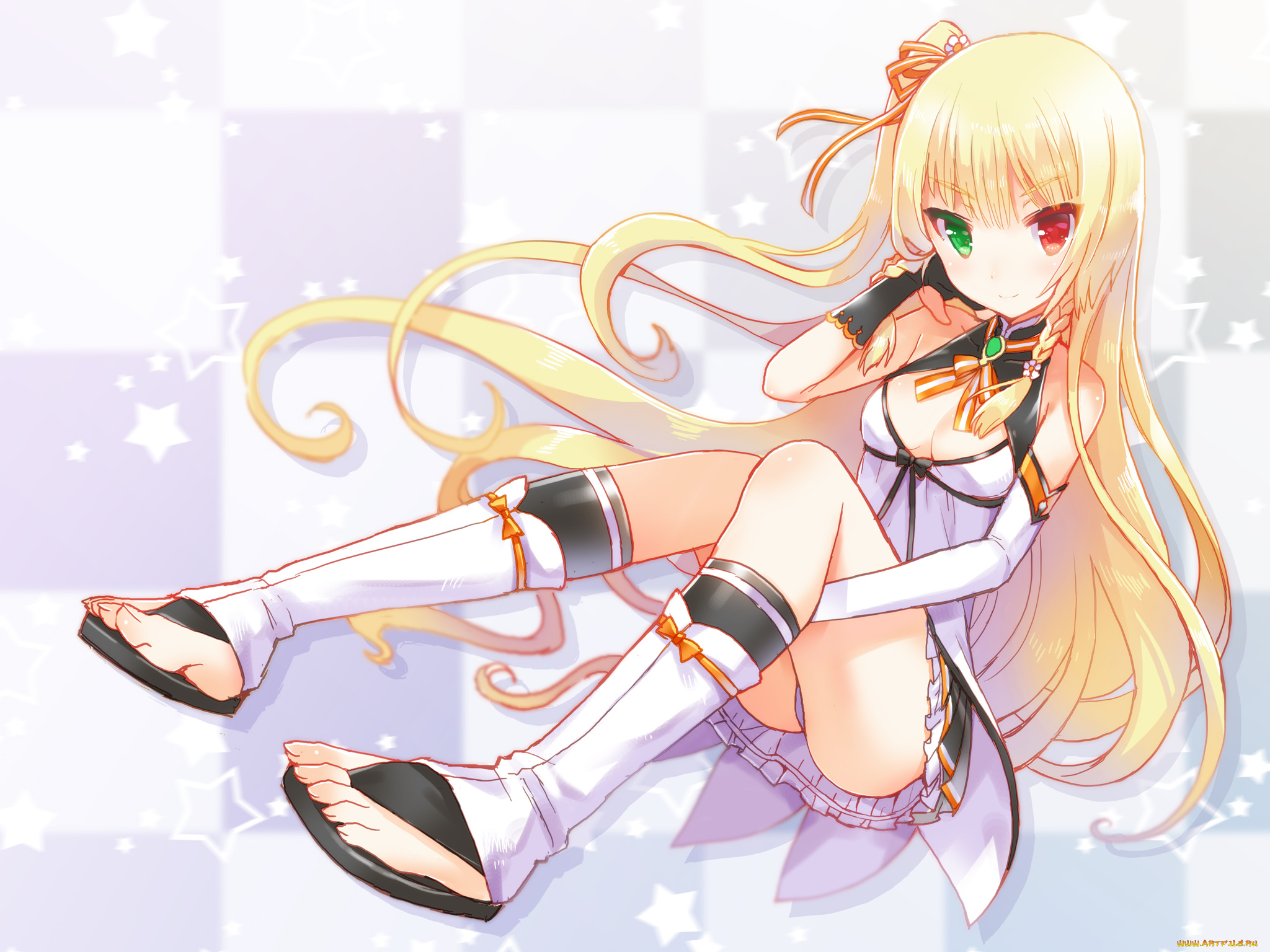 аниме, unknown, , другое, блондинка, взгляд, девушка, арт, kaworu