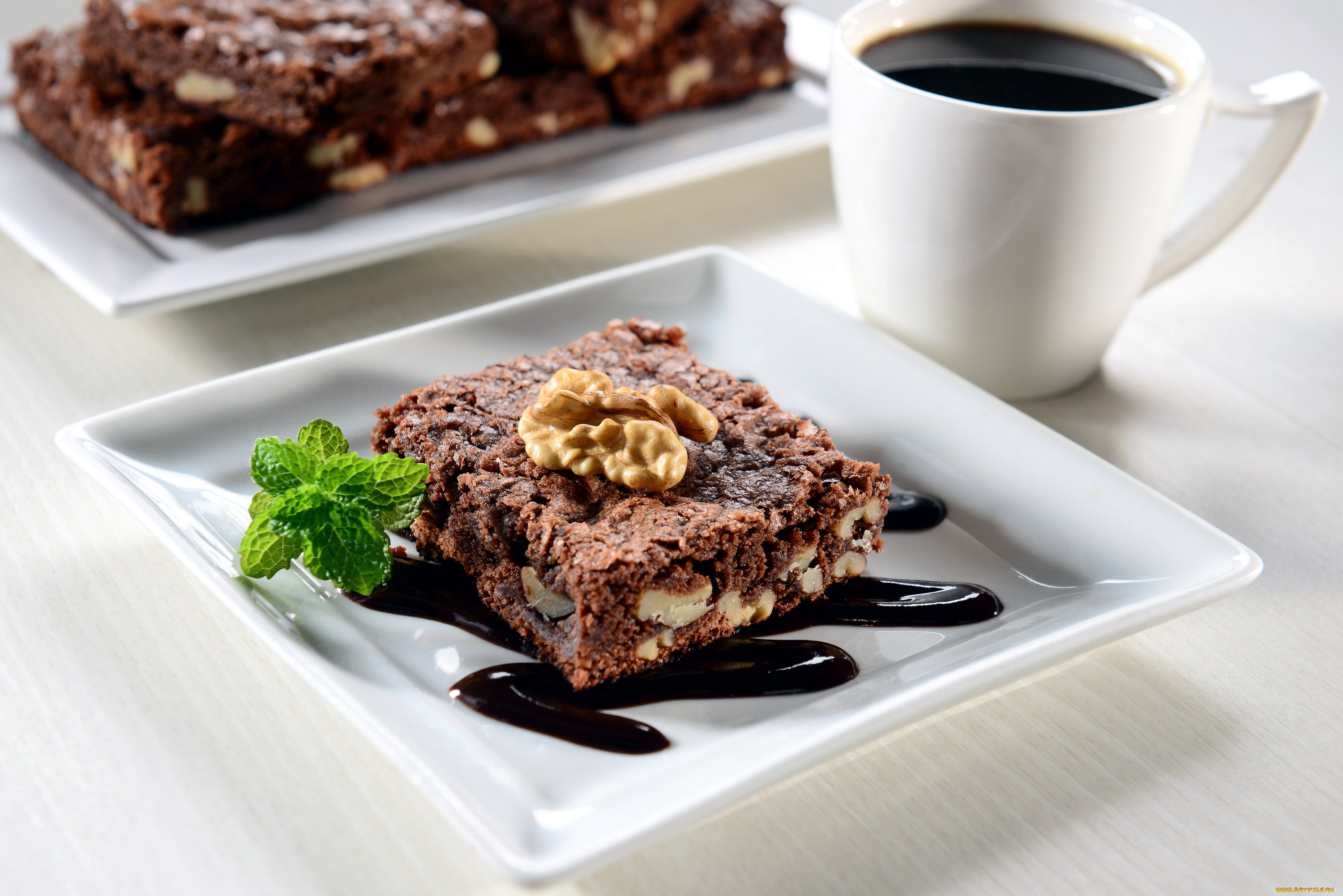 еда, пироги, мята, орех