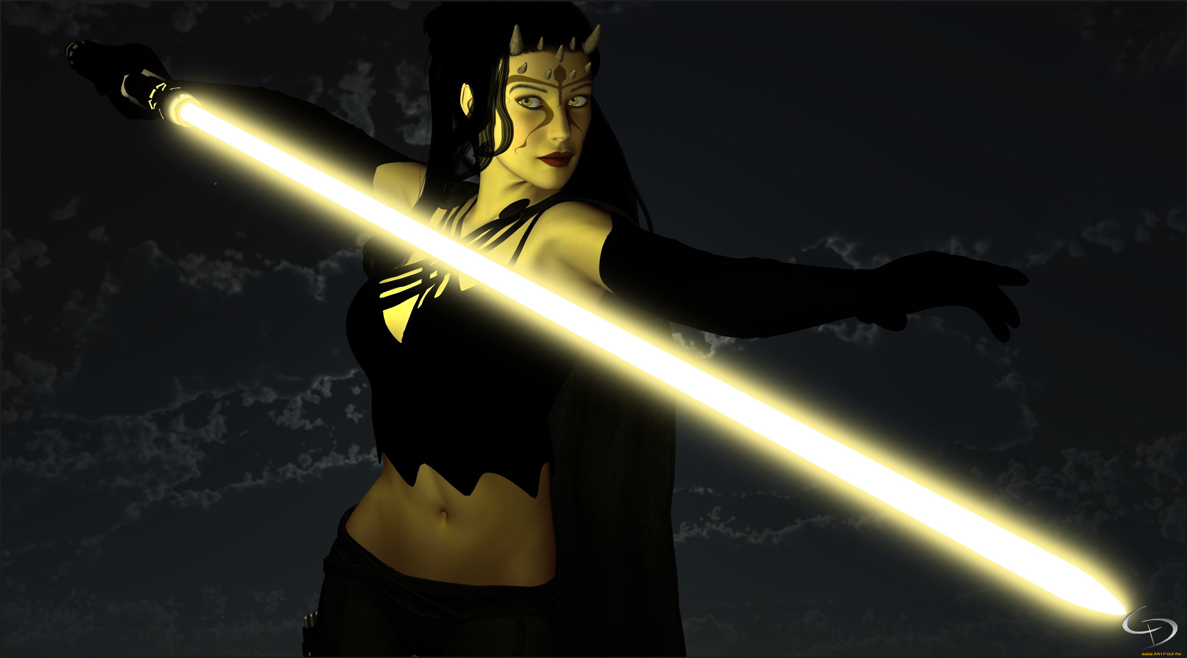 видео, игры, star, wars, девушка, оружие, фон, взгляд