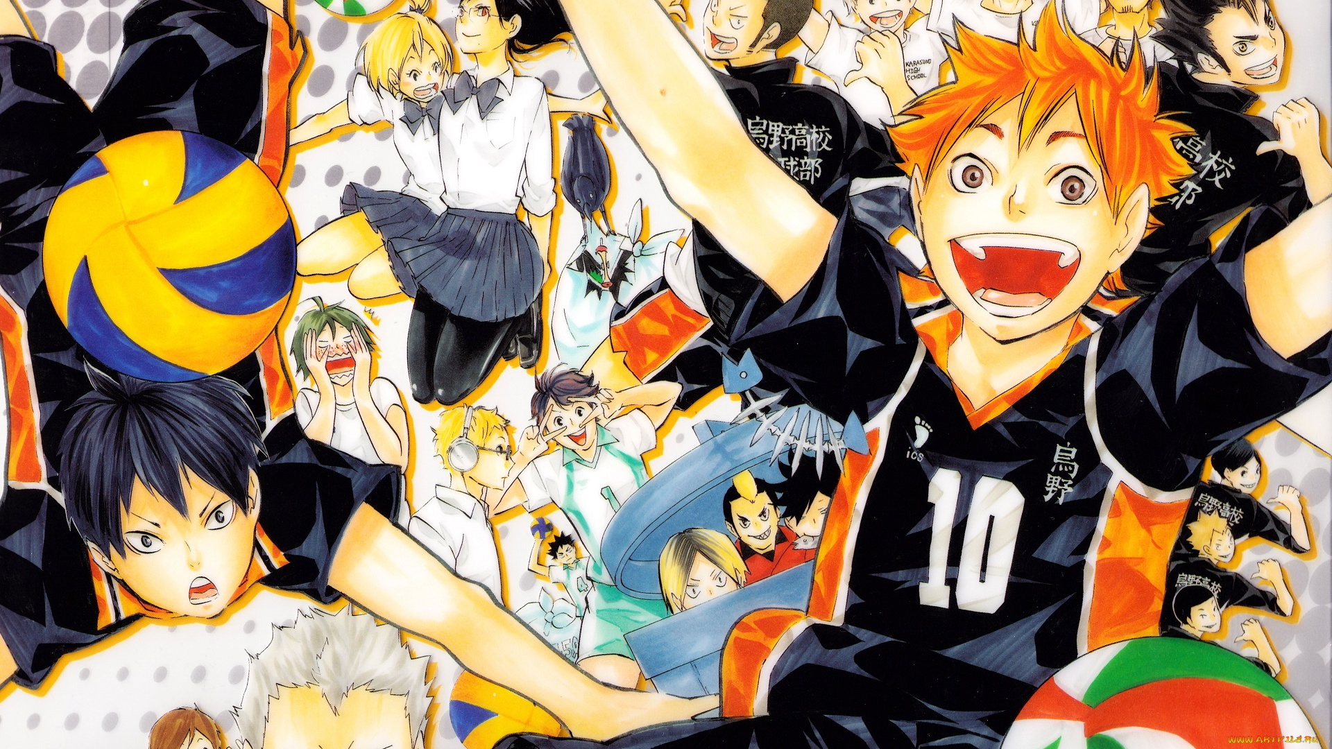 аниме, haikyuu, карасуно, команда, парни