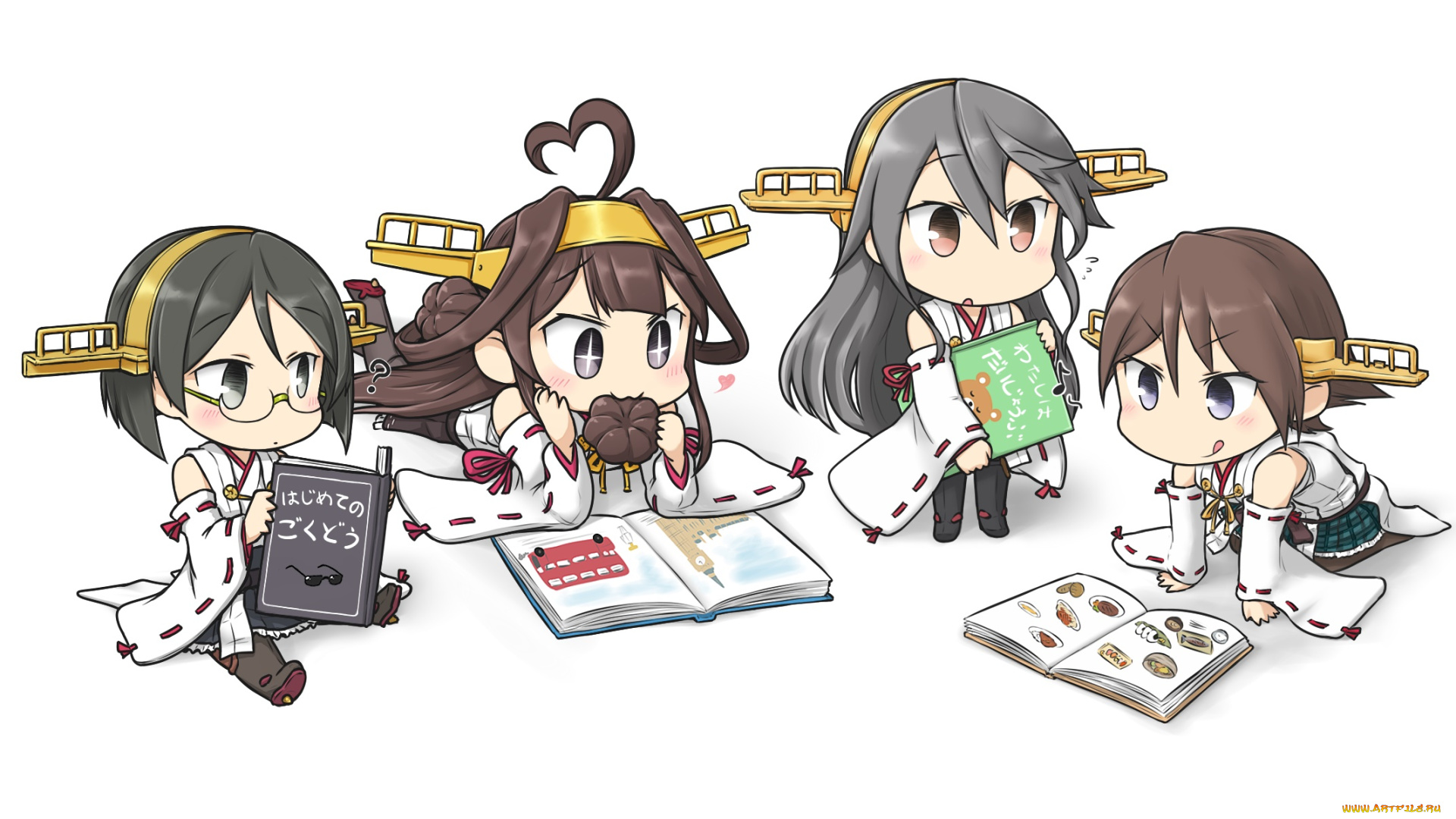 аниме, kantai, collection, фон, взгляд, девушки