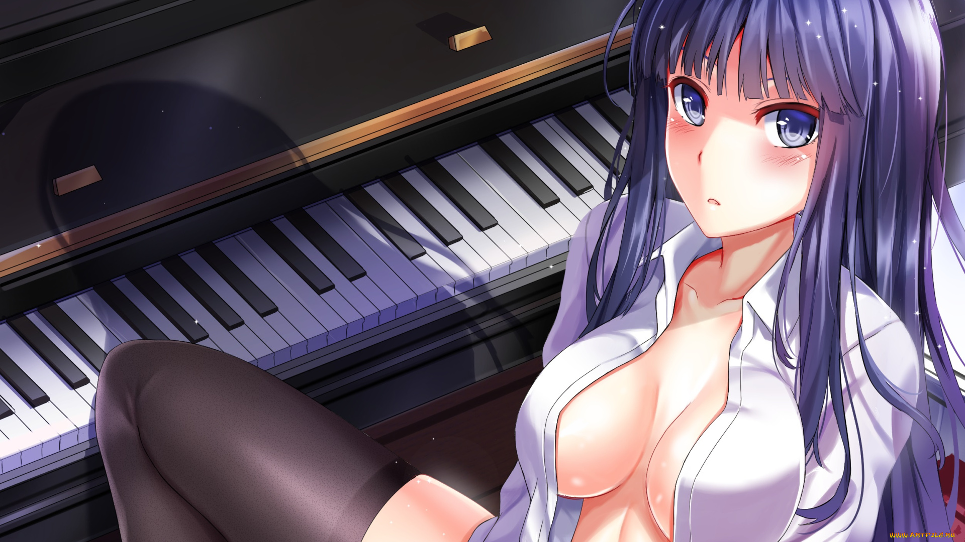 аниме, white, album, девушка, white, album