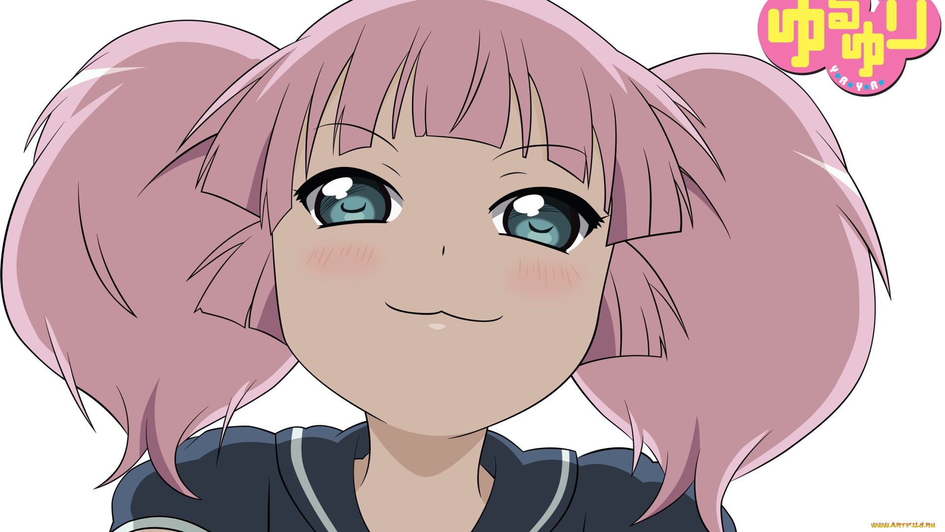 аниме, yuru, yuri, фон, взгляд, девушка