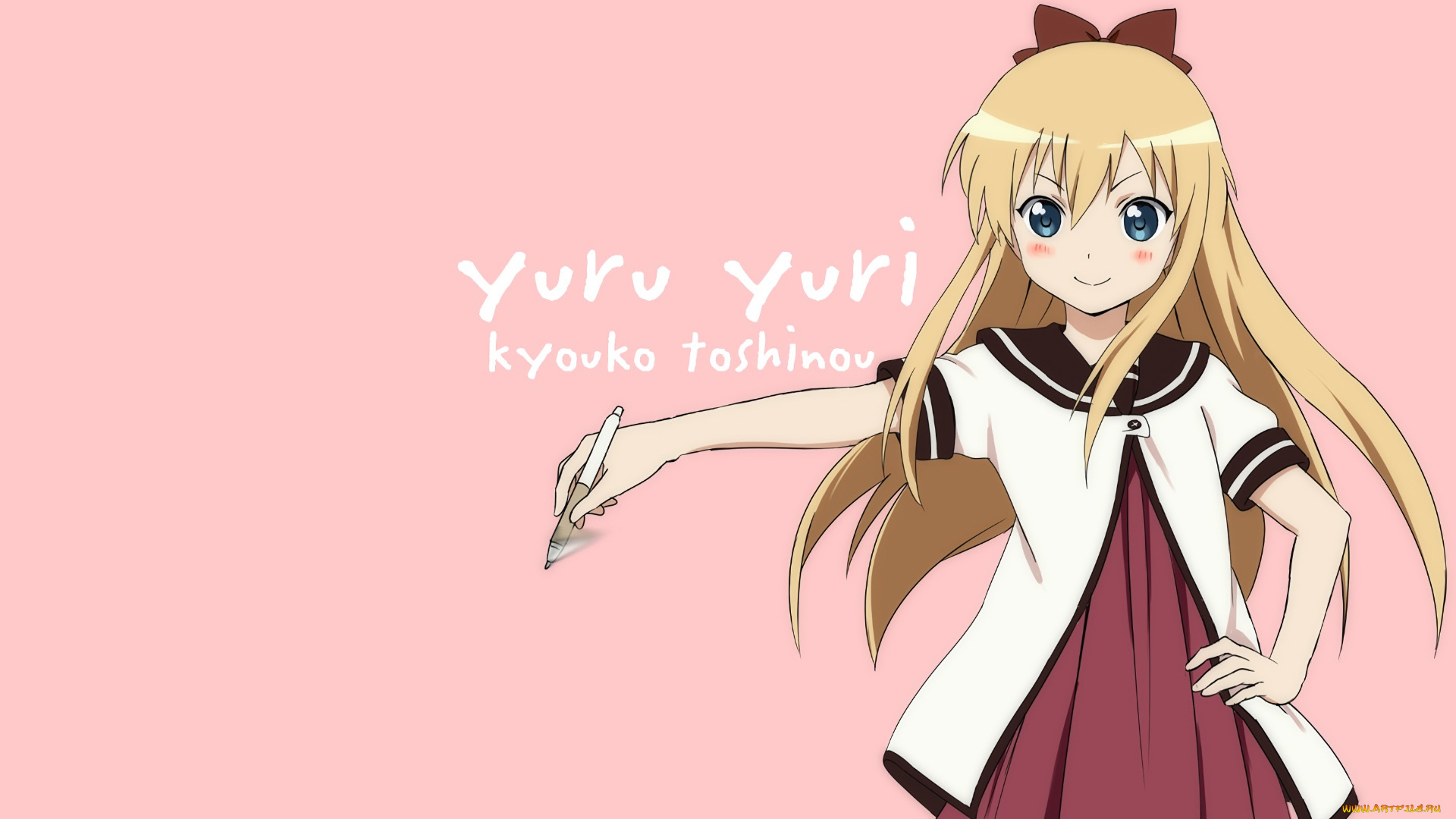 аниме, yuru, yuri, фон, взгляд, девушка