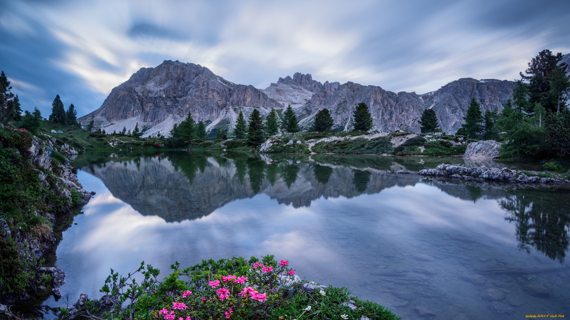 природа, реки, озера, горы, озеро, цветы