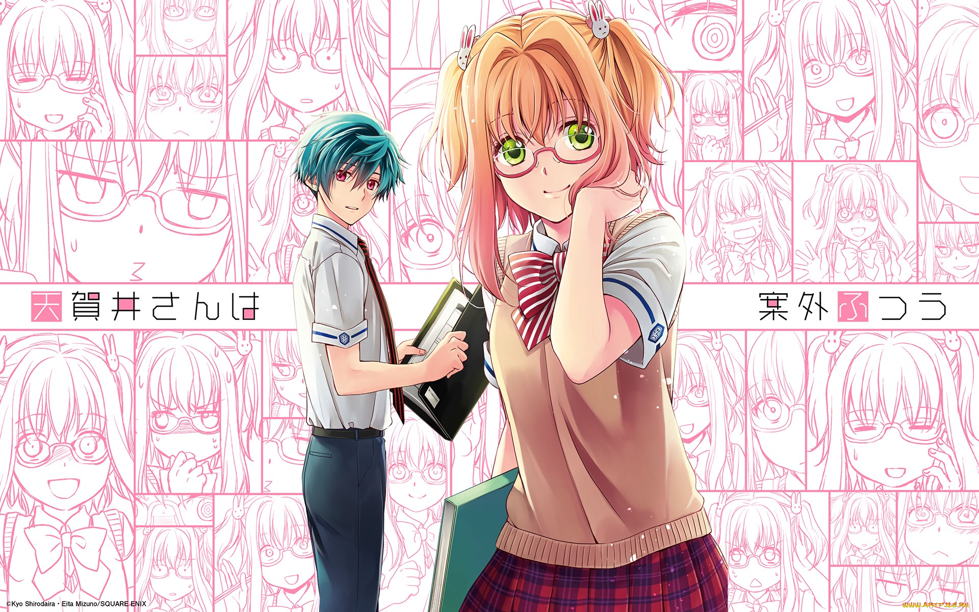 аниме, unknown, , другое, девушка, взгляд, фон