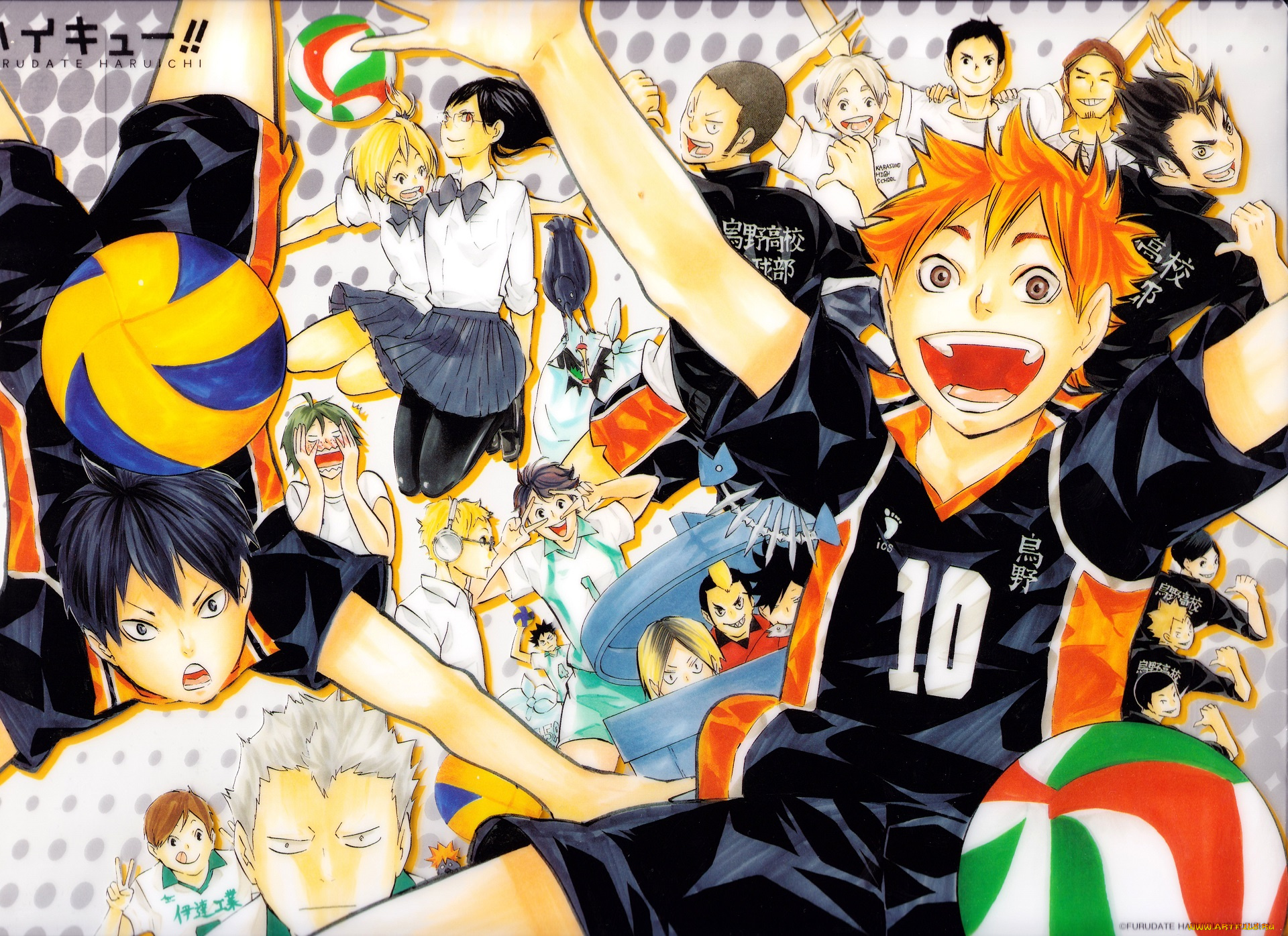 аниме, haikyuu, карасуно, команда, парни