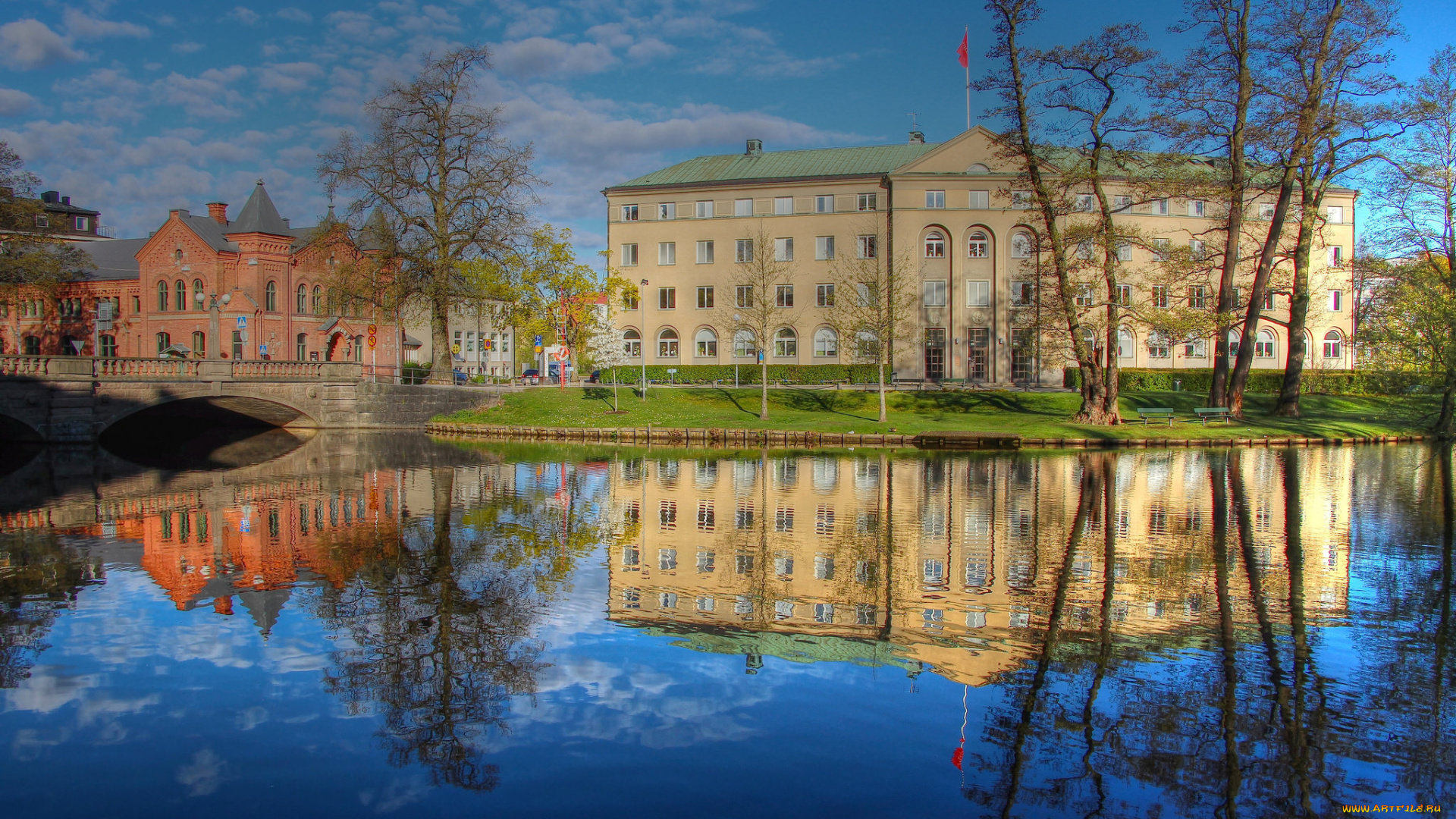 214, rebro, city, , sweden, города, -, пейзажи, здания, водоем
