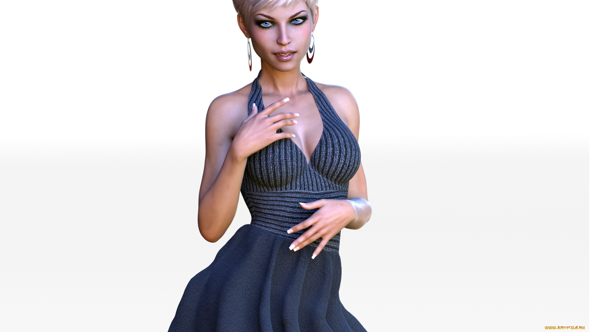 3д, графика, люди, , people, девушка, взгляд, фон