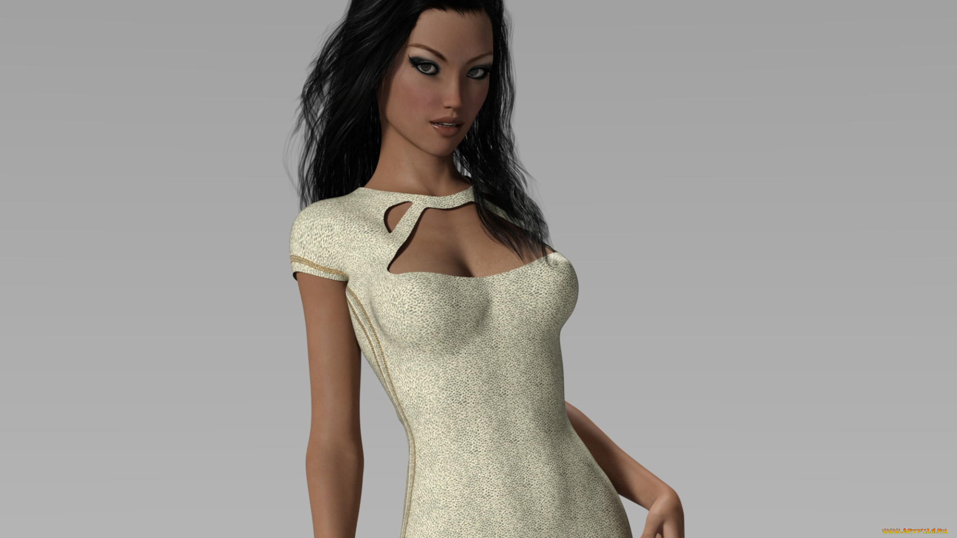 3д, графика, люди, , people, девушка, взгляд, фон