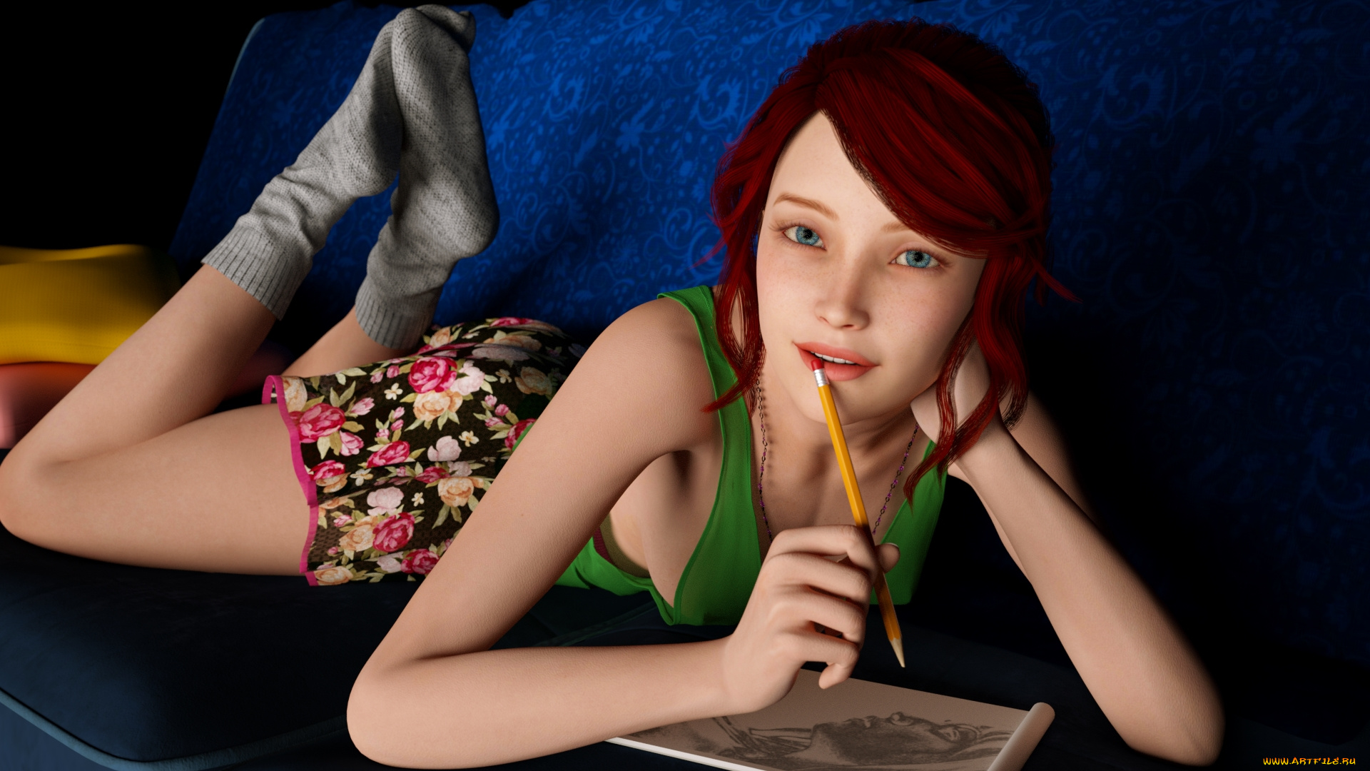 3д, графика, люди, , people, фон, взгляд, девушка