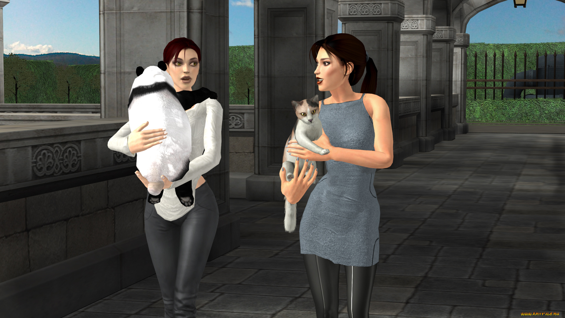 3д, графика, люди, и, животные, , people, and, animals, девушки, фон, взгляд