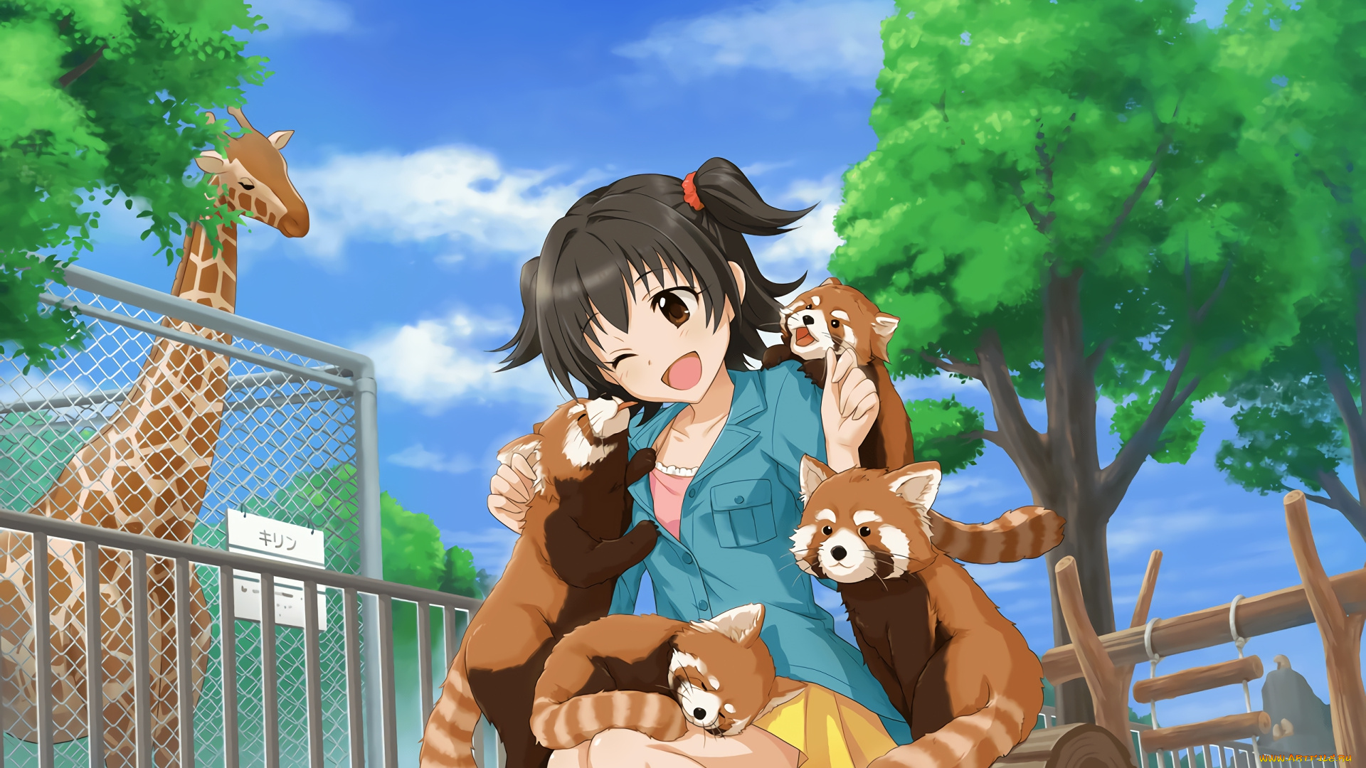 аниме, idolm@ster, девушка, взгляд, фон