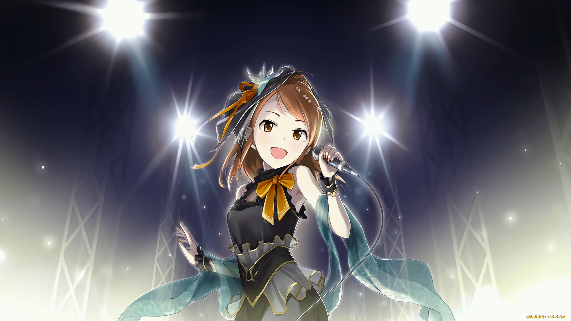 аниме, idolm@ster, фон, взгляд, девушка