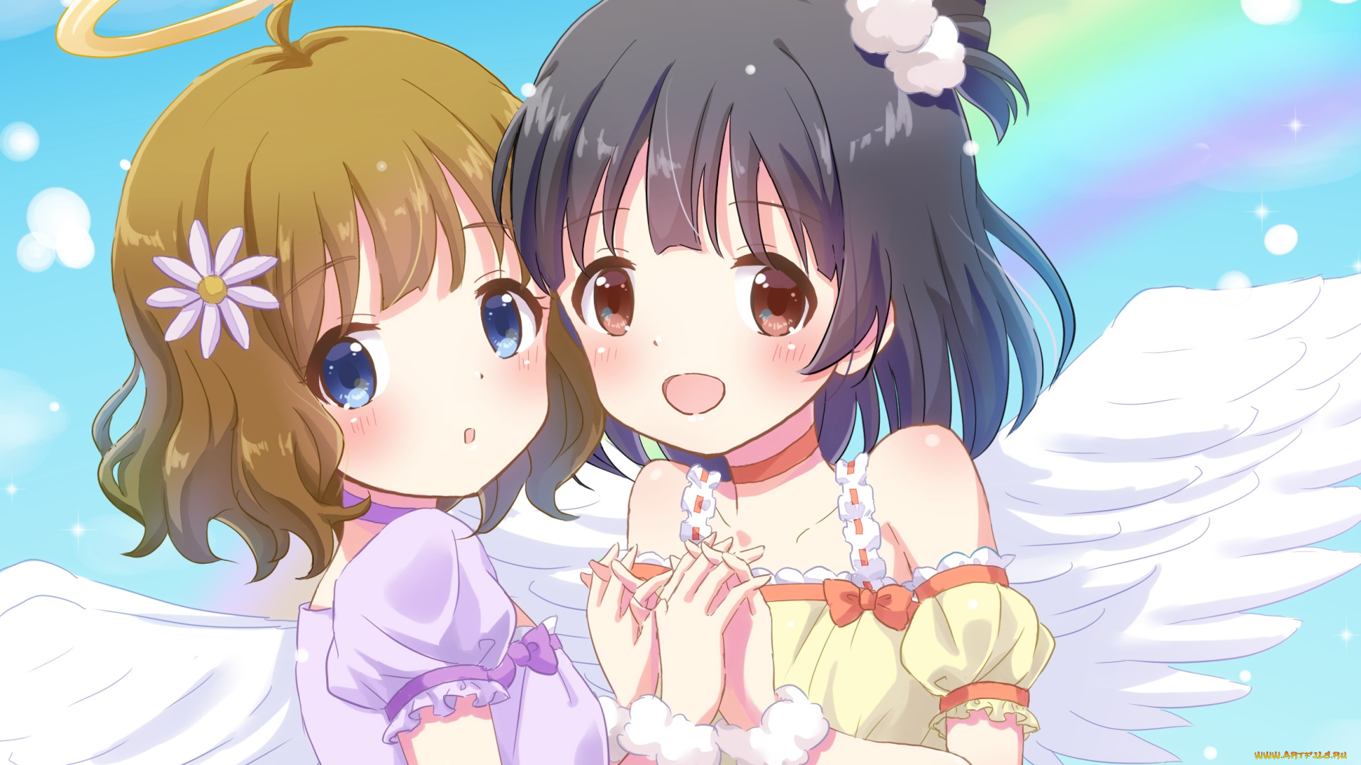 аниме, idolm@ster, взгляд, фон, девушки