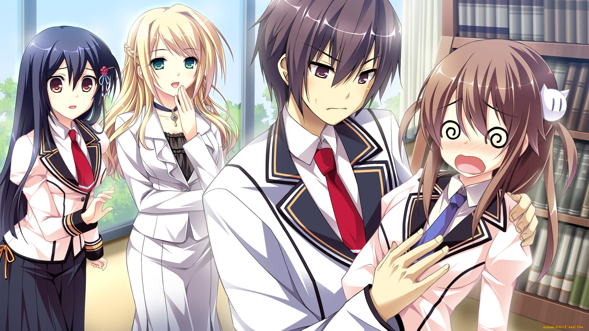 аниме, mote, sugite, shuraba, na, ore, девушки, парень