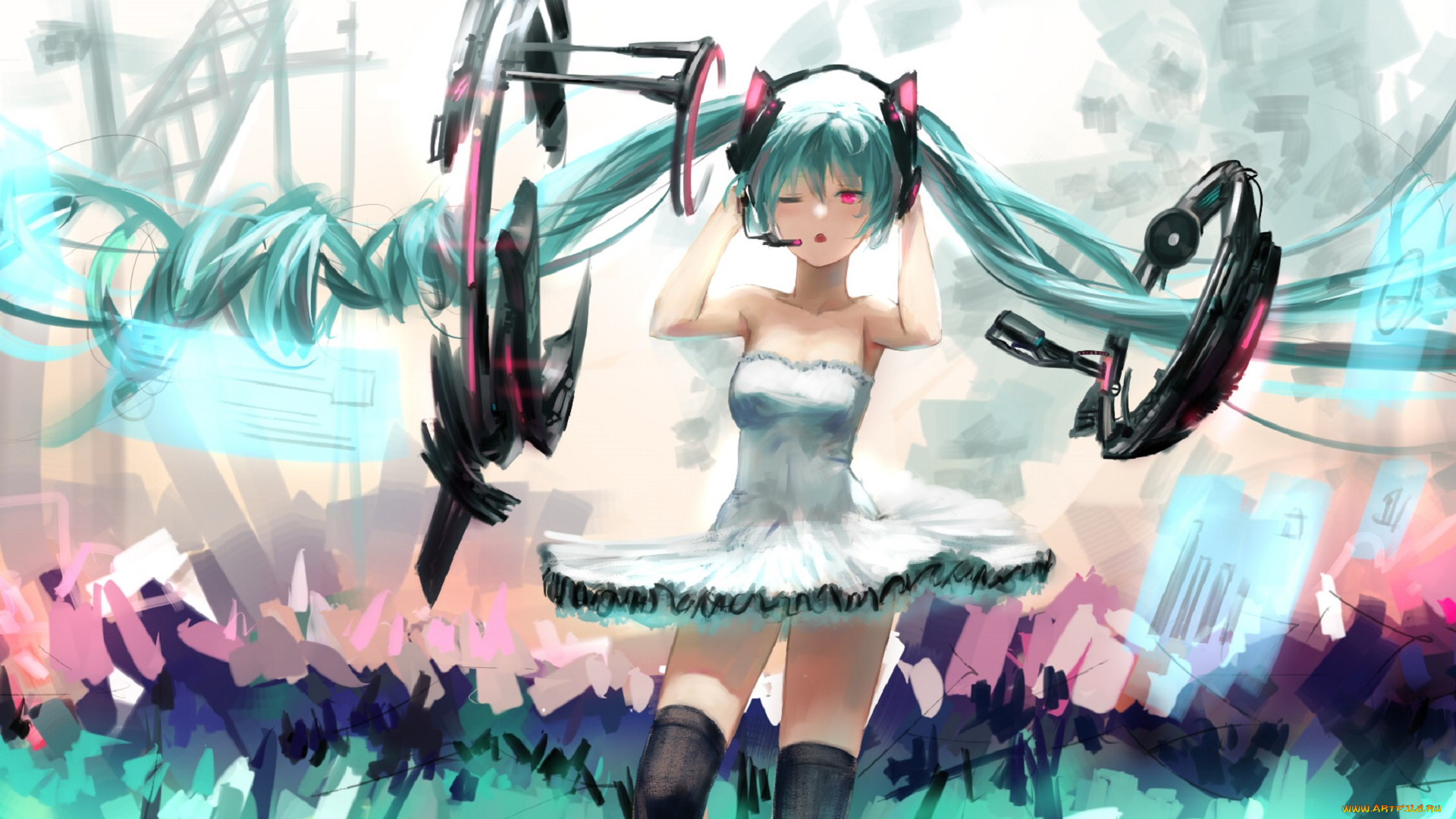 аниме, vocaloid, hatsune, miku