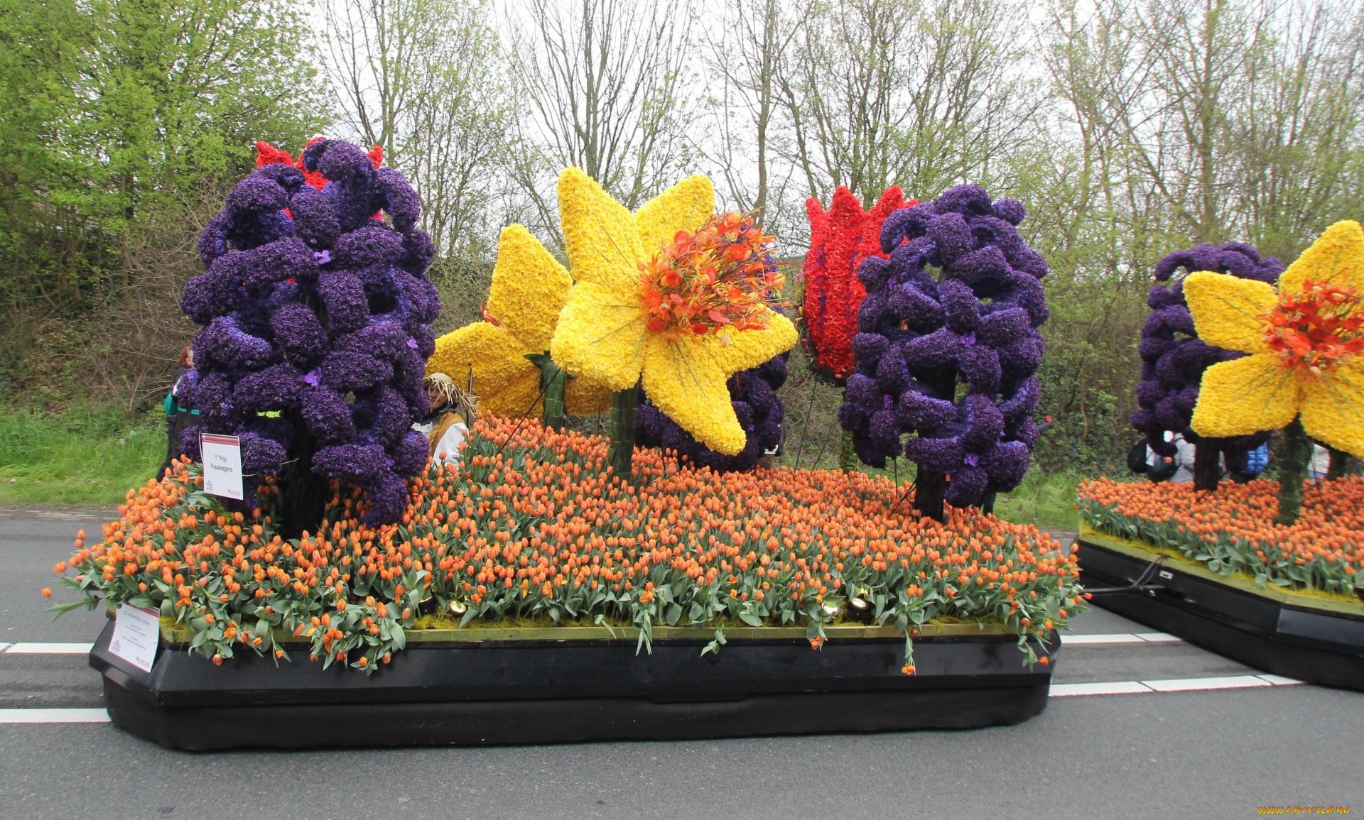 разное, садовые, и, парковые, скульптуры, тюльпаны, деревья