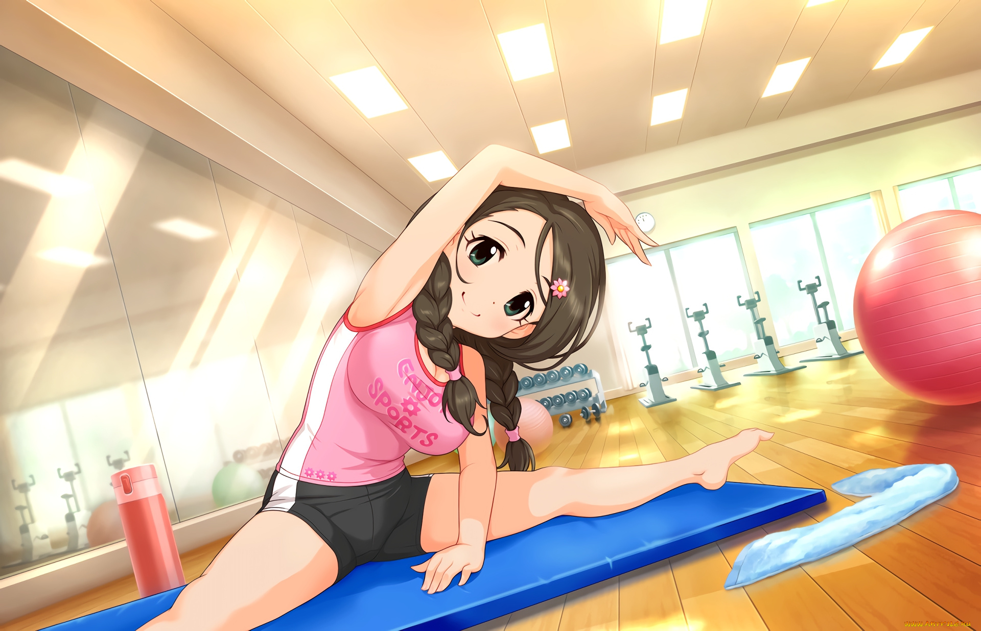 аниме, idolm@ster, фон, взгляд, девушка