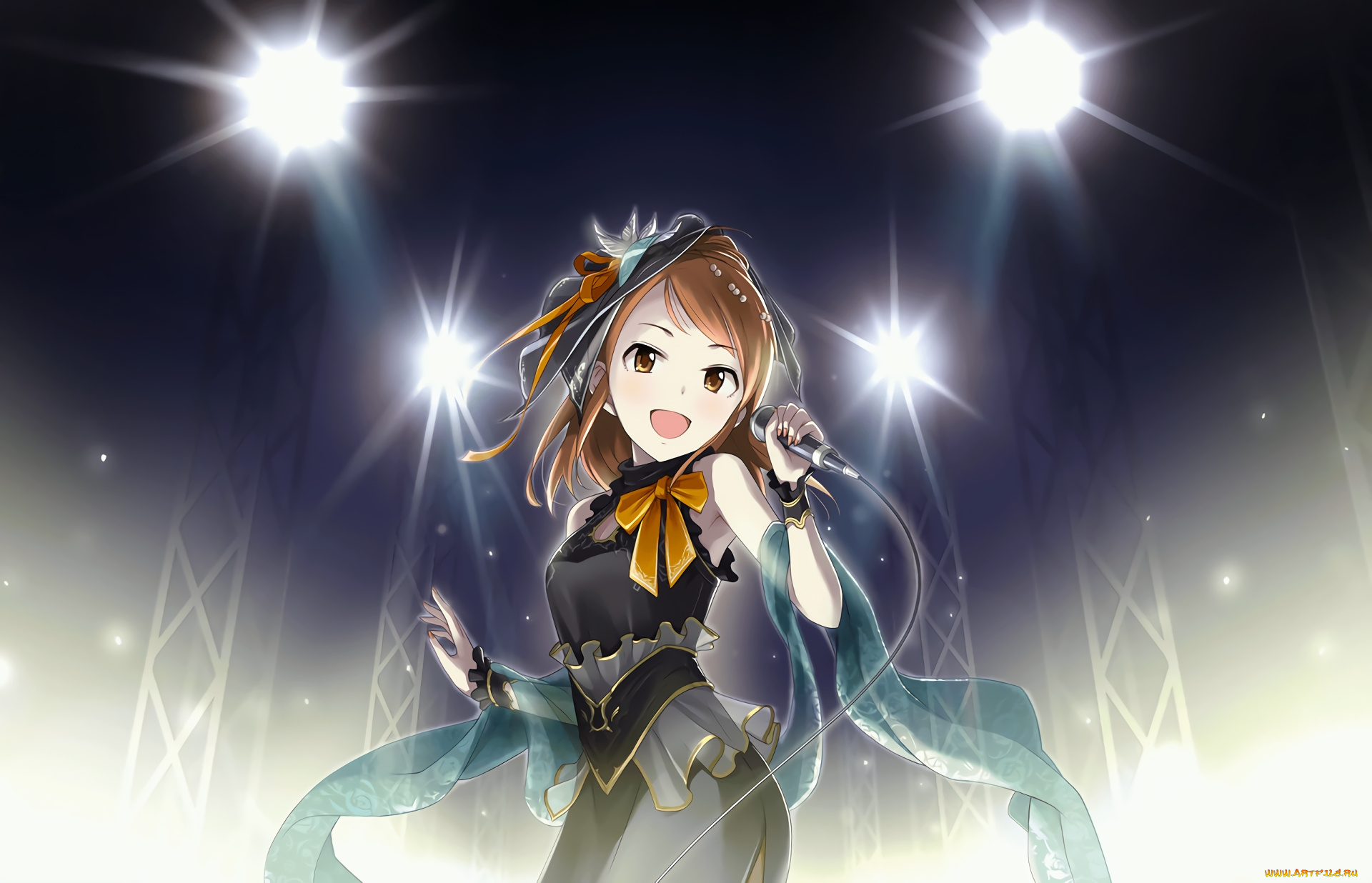 аниме, idolm@ster, фон, взгляд, девушка