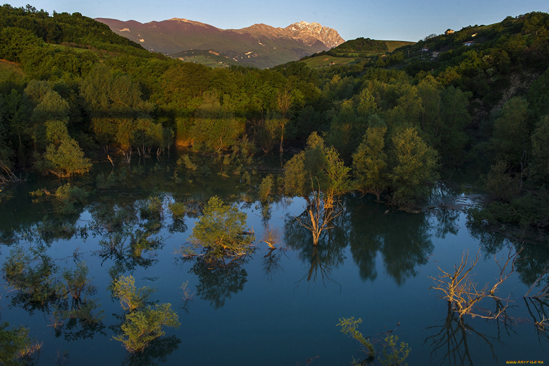 италия, природа, реки, озера, деревья, водоем, горы