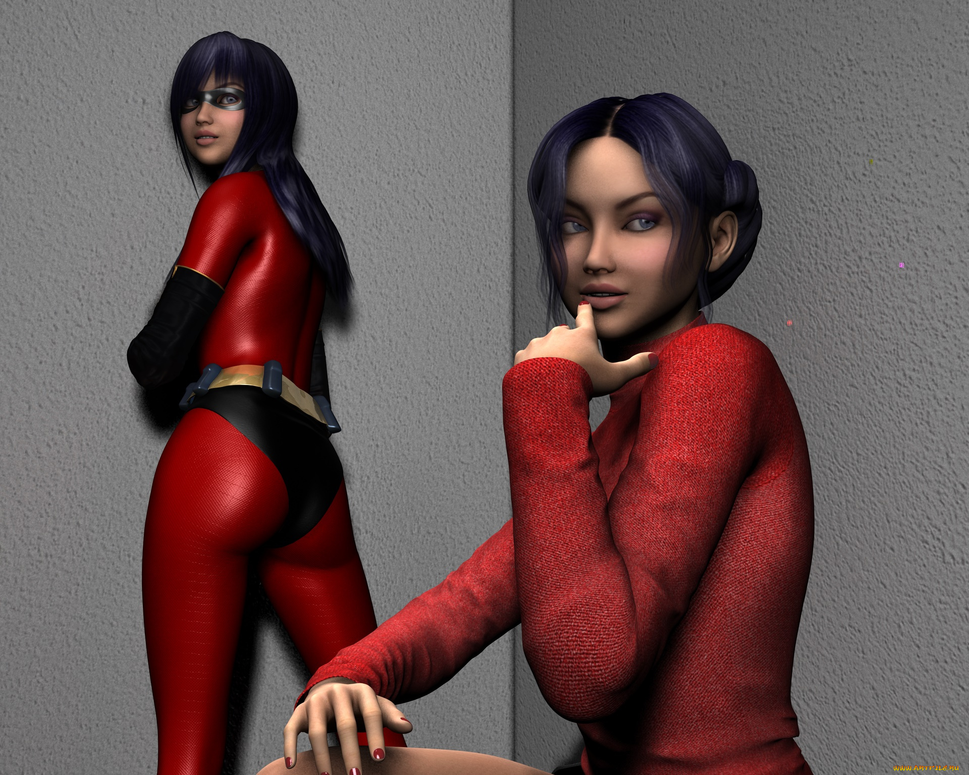 3д, графика, люди, , people, девушки, взгляд, фон