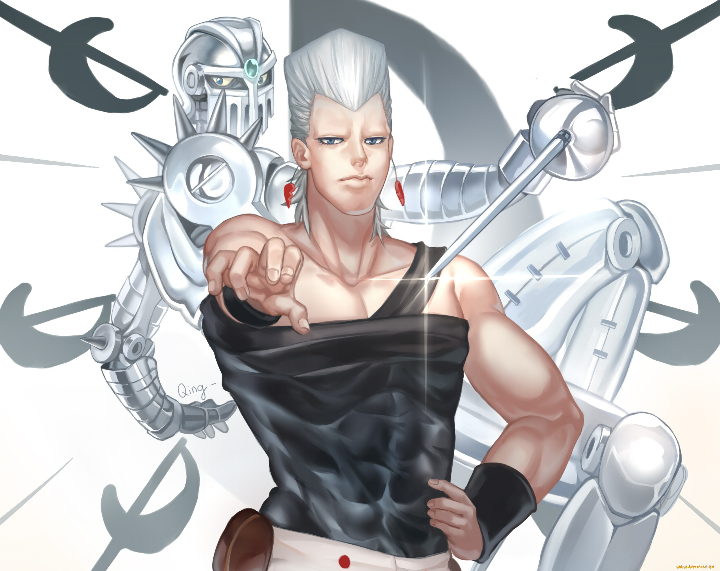 аниме, jojo`s, bizarre, adventure, парень