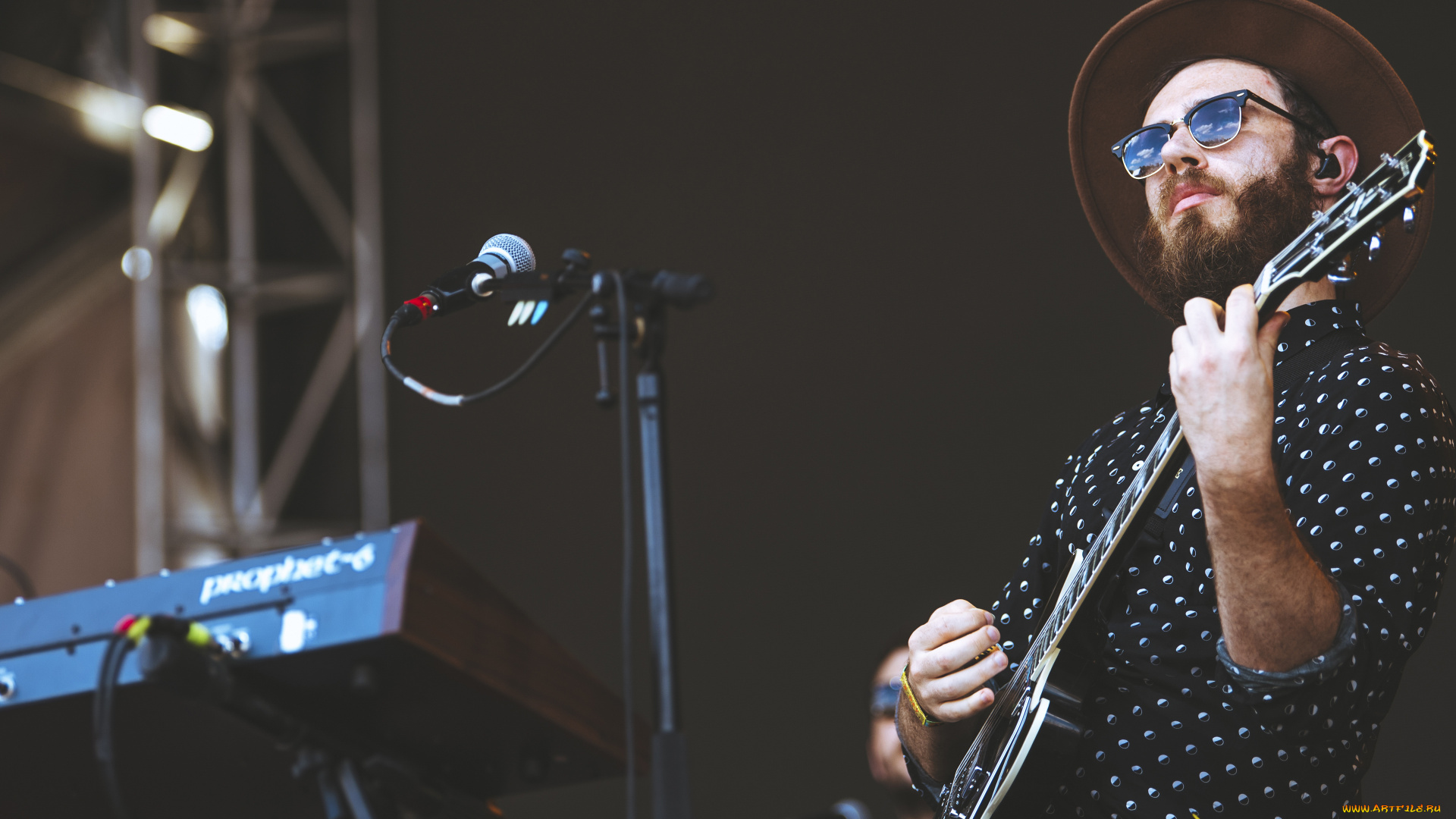 james, vincent, mcmorrow, музыка, -временный, микрофон, очки, шляпа, выступление, гитара, мужчина