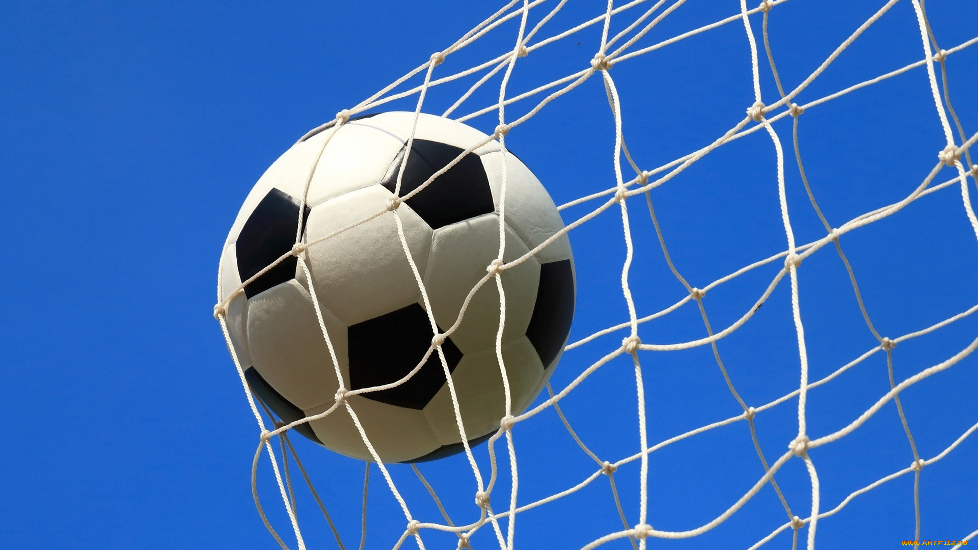 спорт, футбол, мяч, гол, сетка, небо